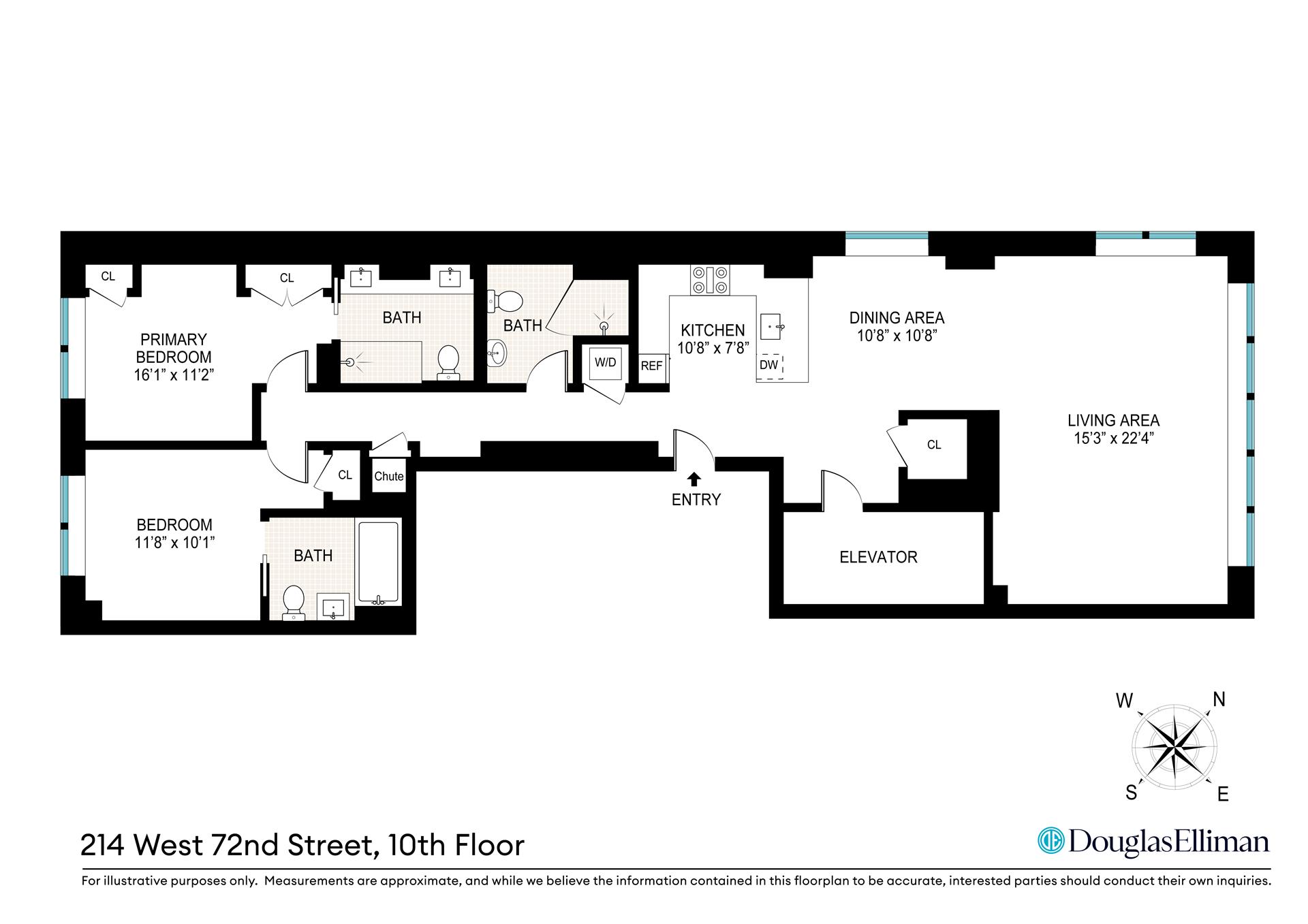 Floorplan for 214 West 72nd Street, 10