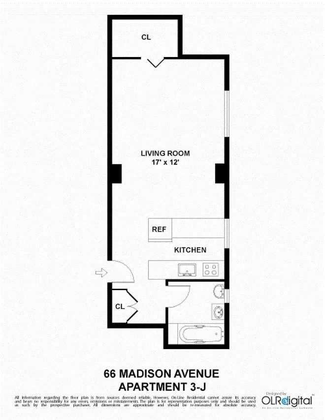 Floorplan for 66 Madison Avenue, 3J