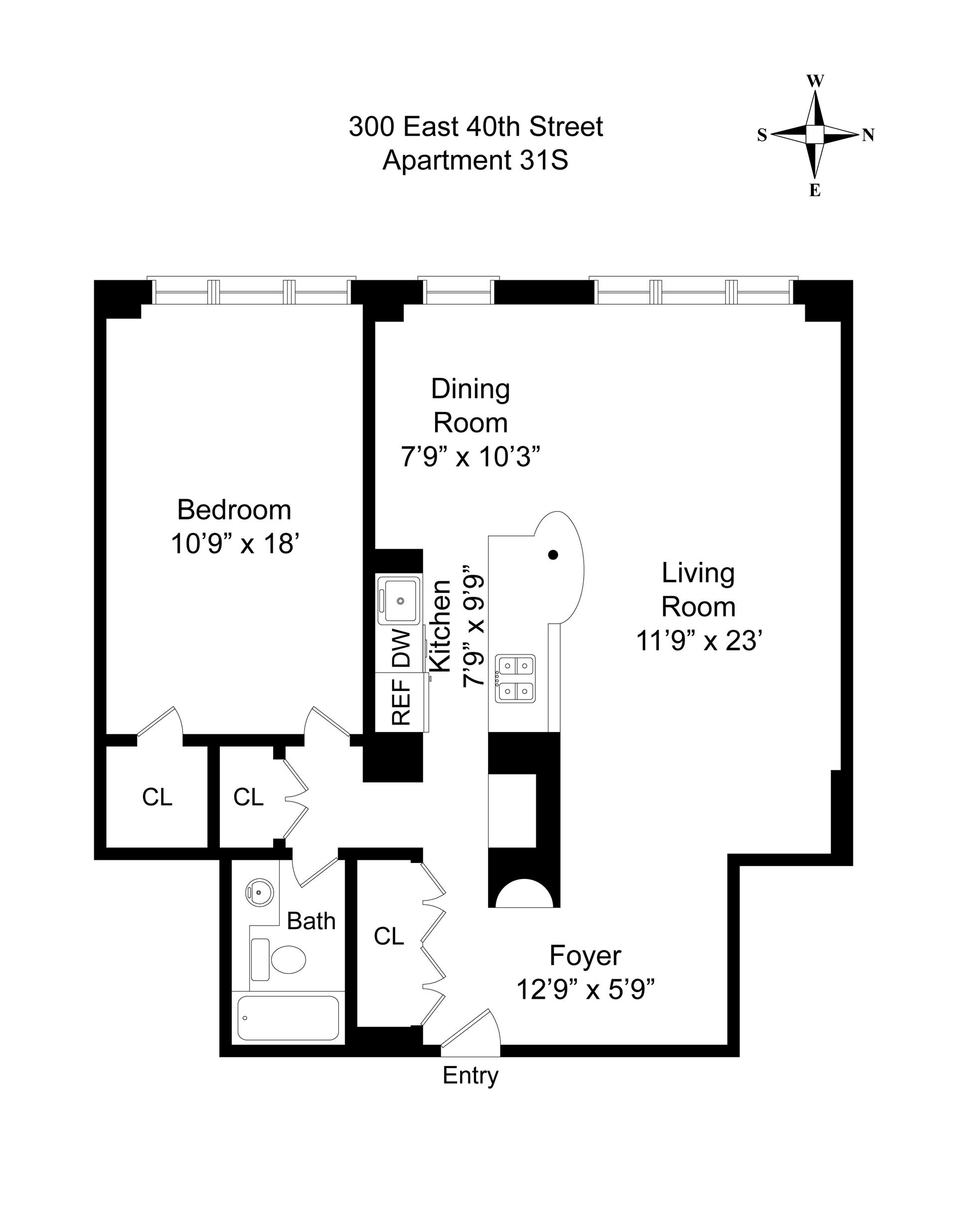 Floorplan for 300 East 40th Street, 31S