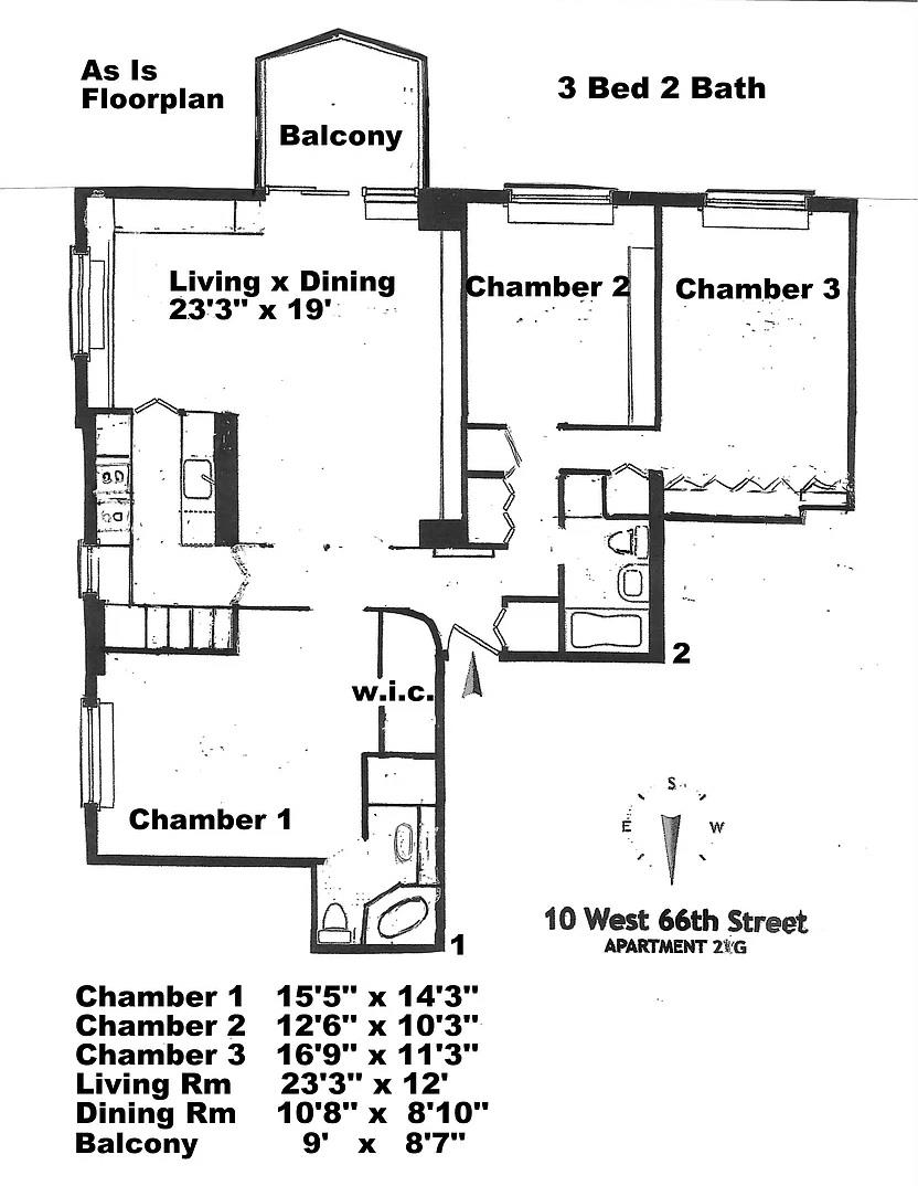 Floorplan for 10 West 66th Street, 21-G