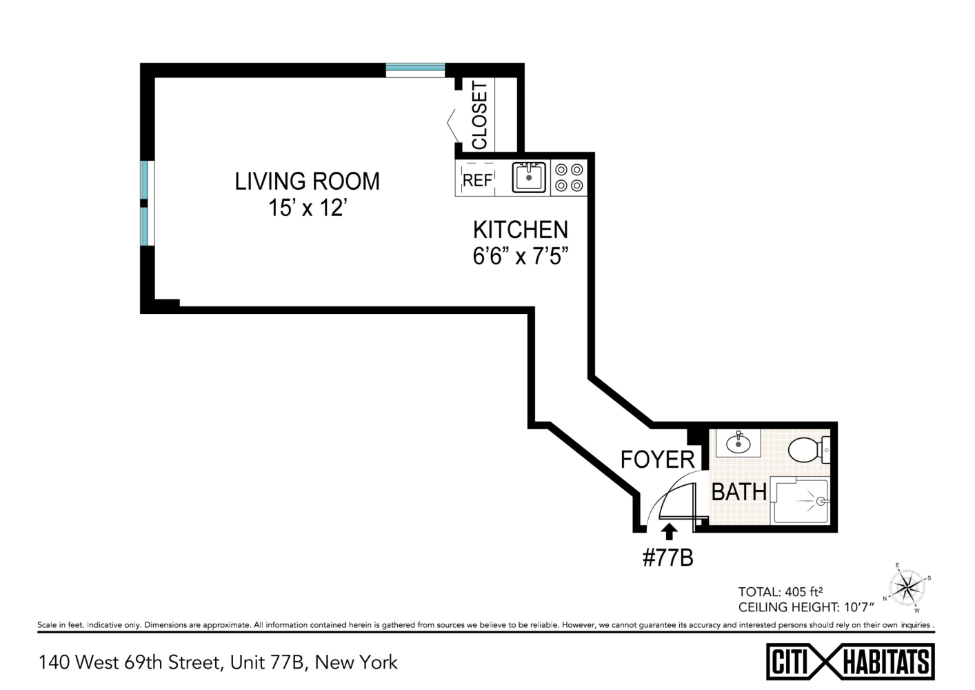 Floorplan for 140 West 69th Street, 77B