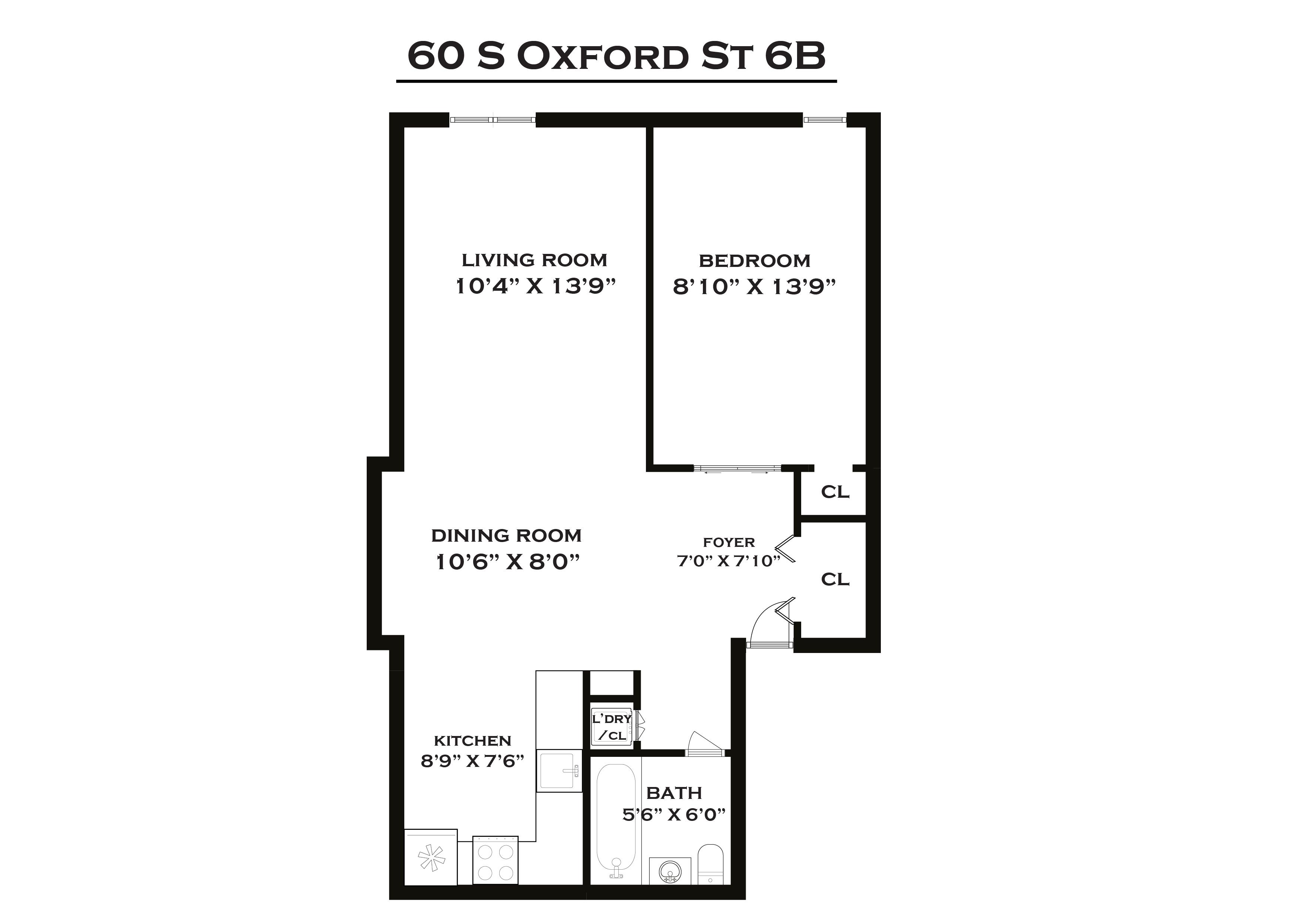 Floorplan for 60 South Oxford Street, 4-B