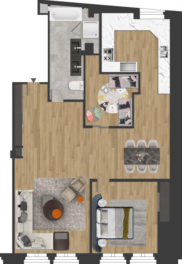 Floorplan for 130 Fulton Street, 3-A