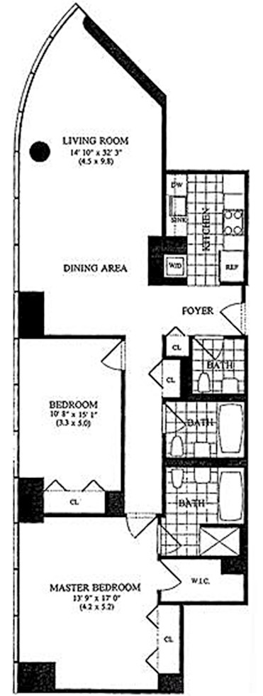 Floorplan for 250 East 54th Street, 33B