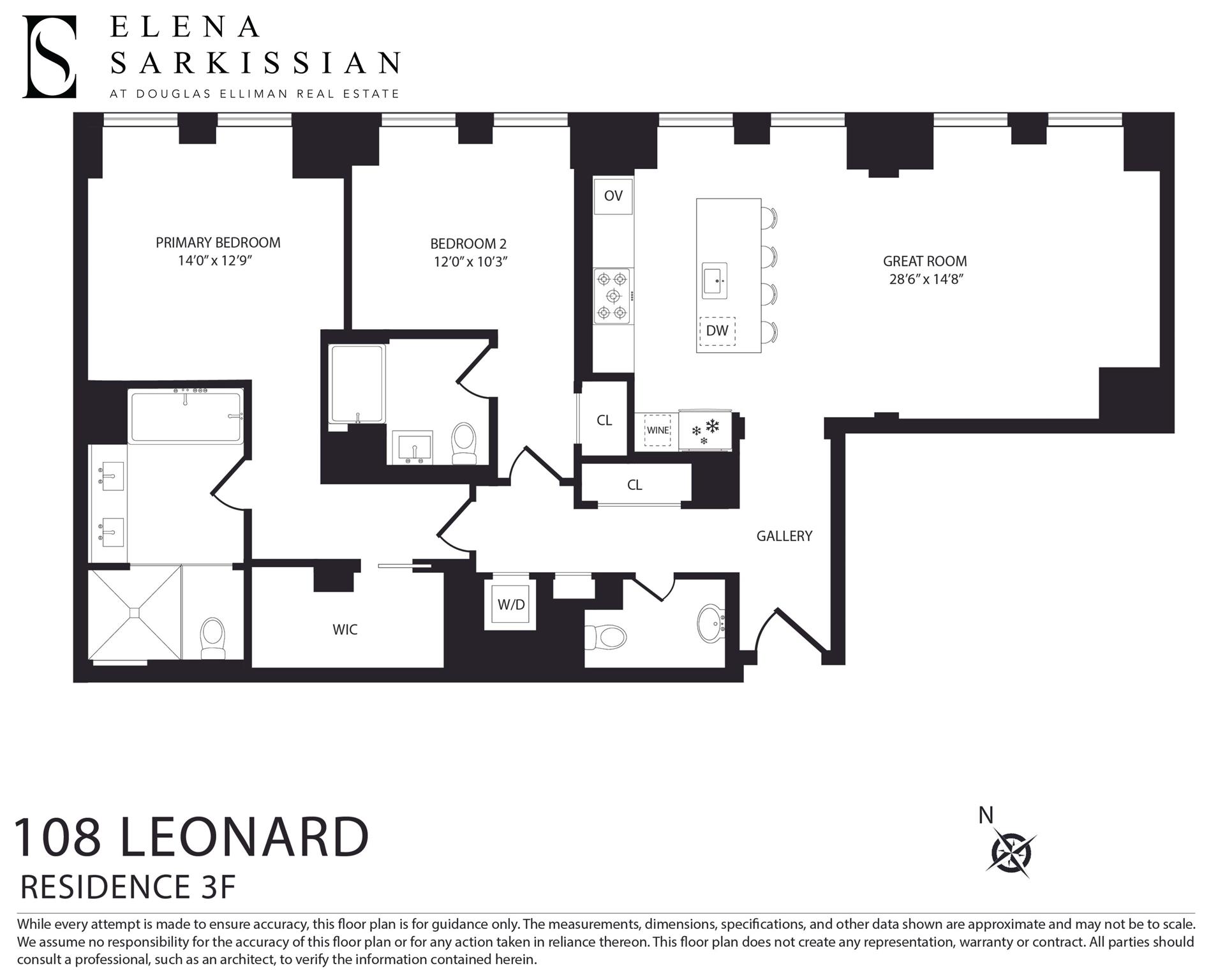 Floorplan for 108 Leonard Street, 3F