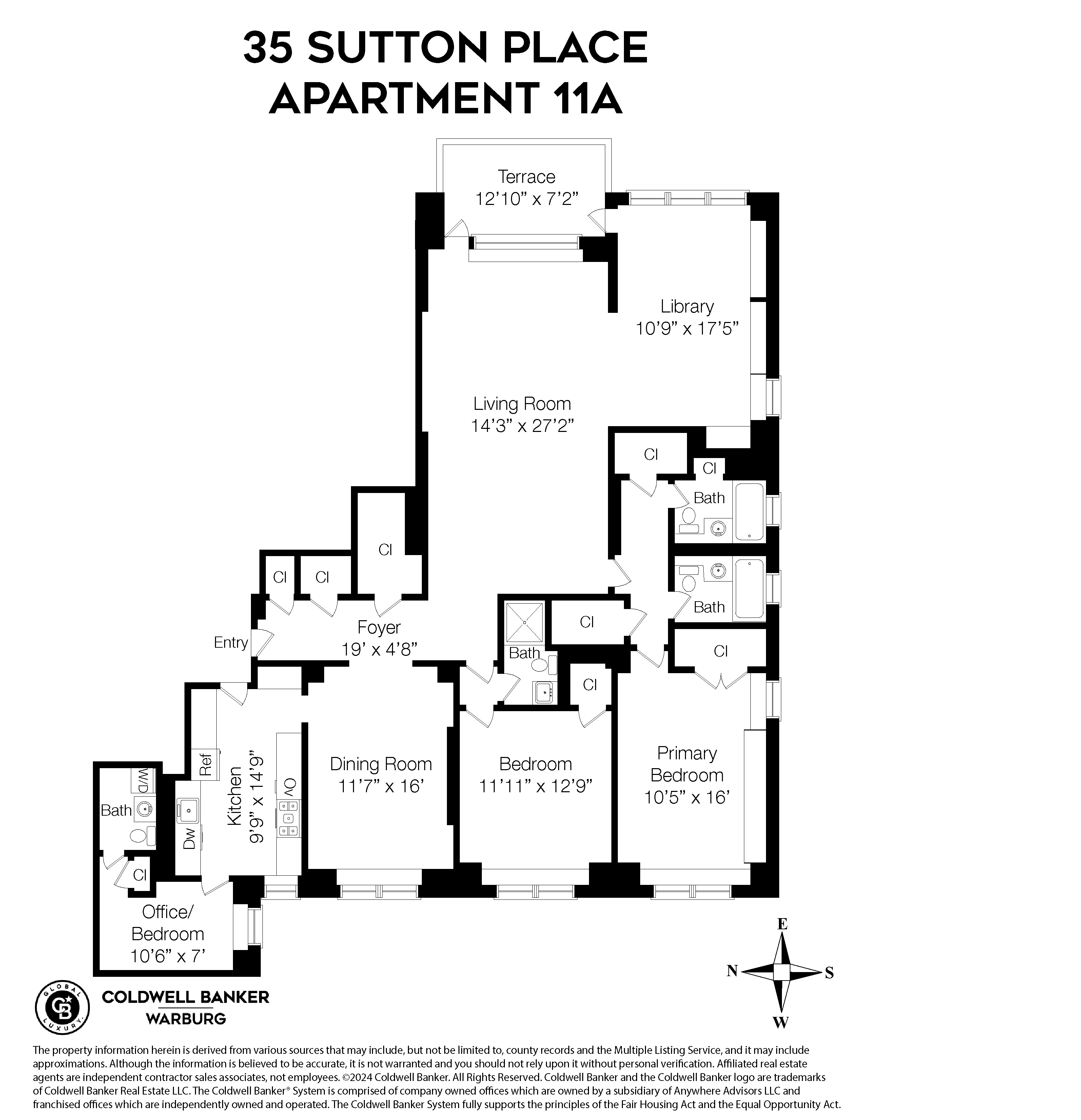 Floorplan for 35 Sutton Place, 11A