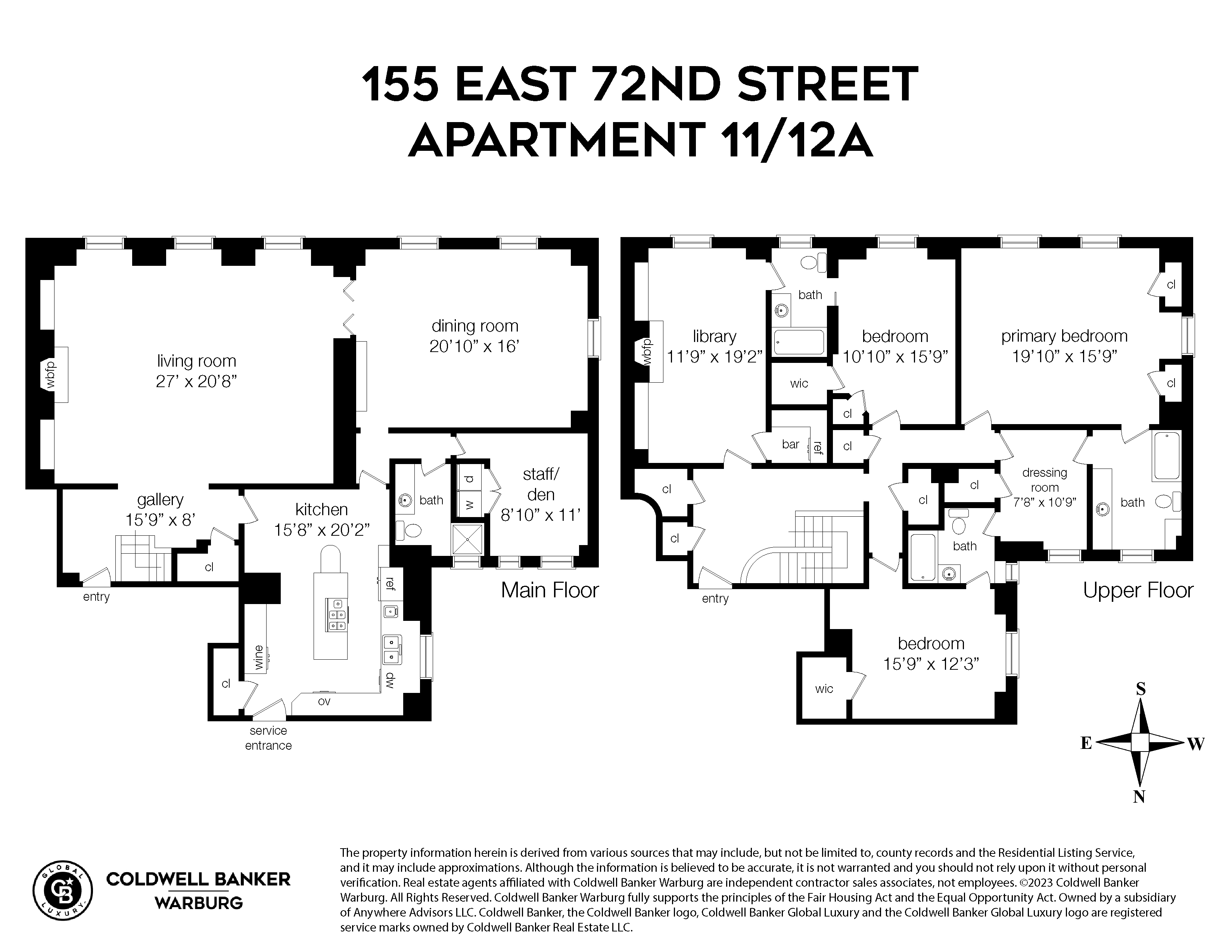 Floorplan for 155 East 72nd Street, 11/12A