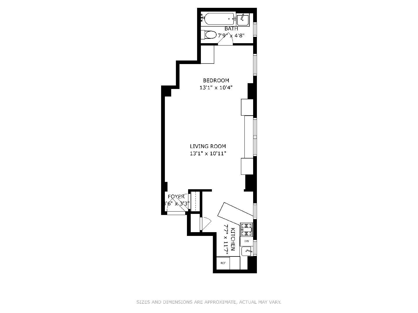 Floorplan for 269 West 72nd Street, 14D