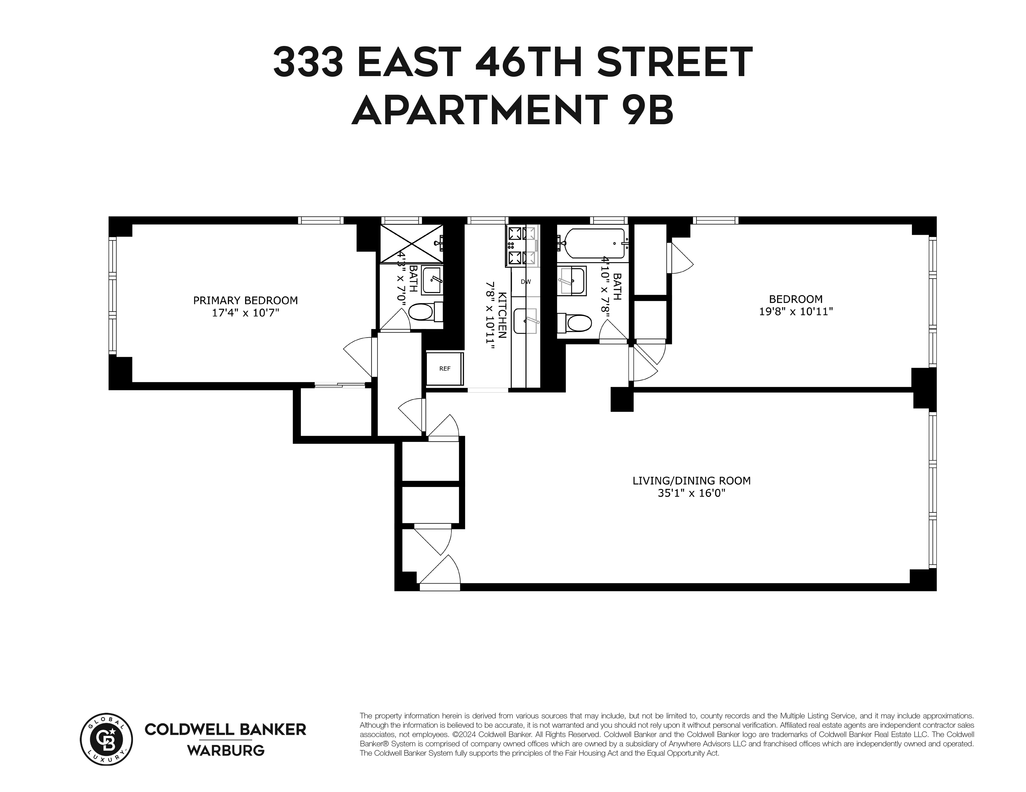 Floorplan for 333 East 46th Street, 9B