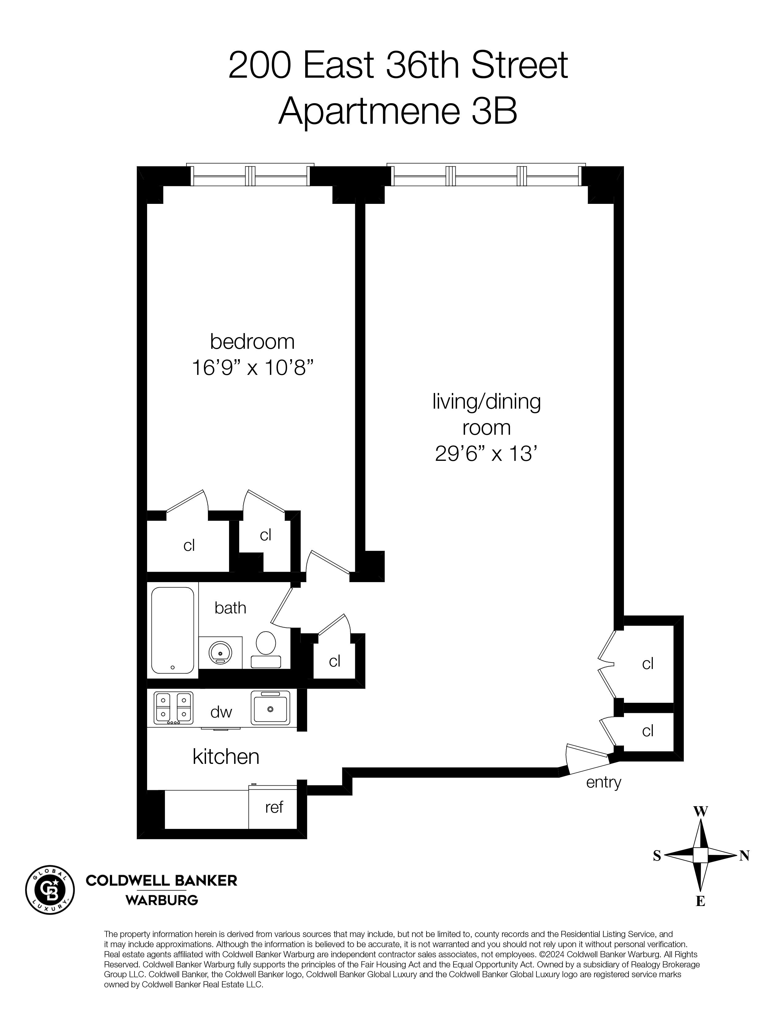 Floorplan for 200 East 36th Street, 3B