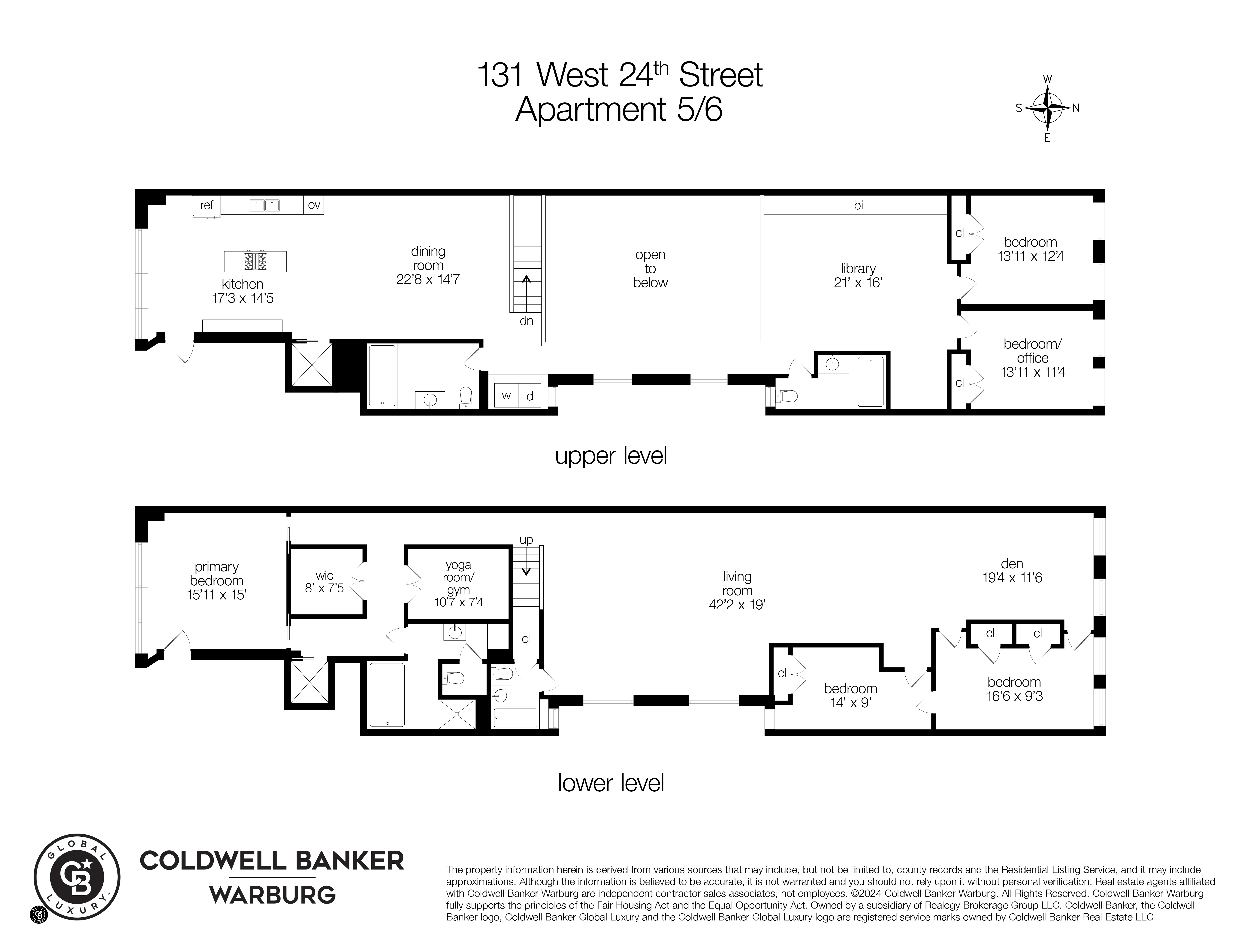 Floorplan for 131 West 24th Street, 5/6