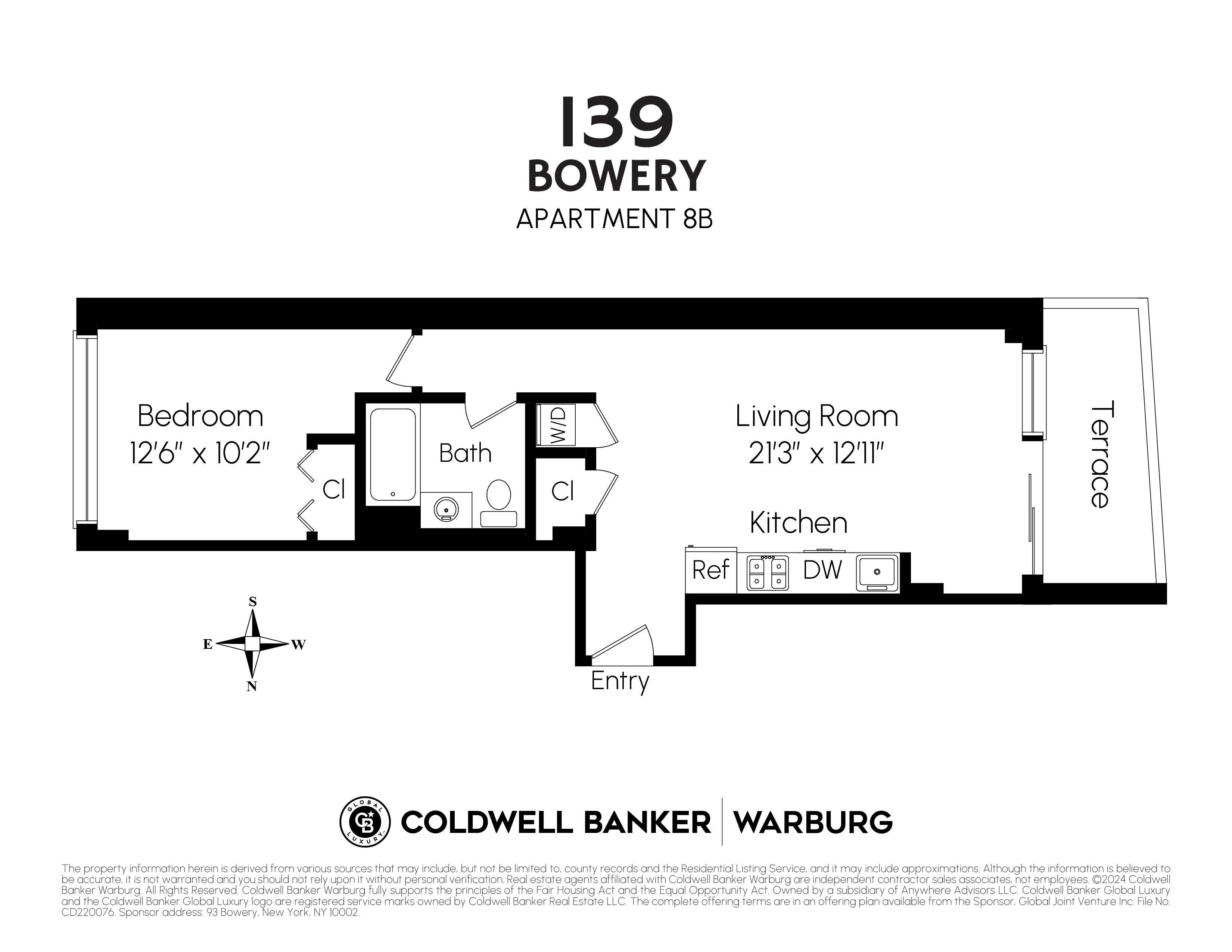 Floorplan for 139 Bowery, 8B