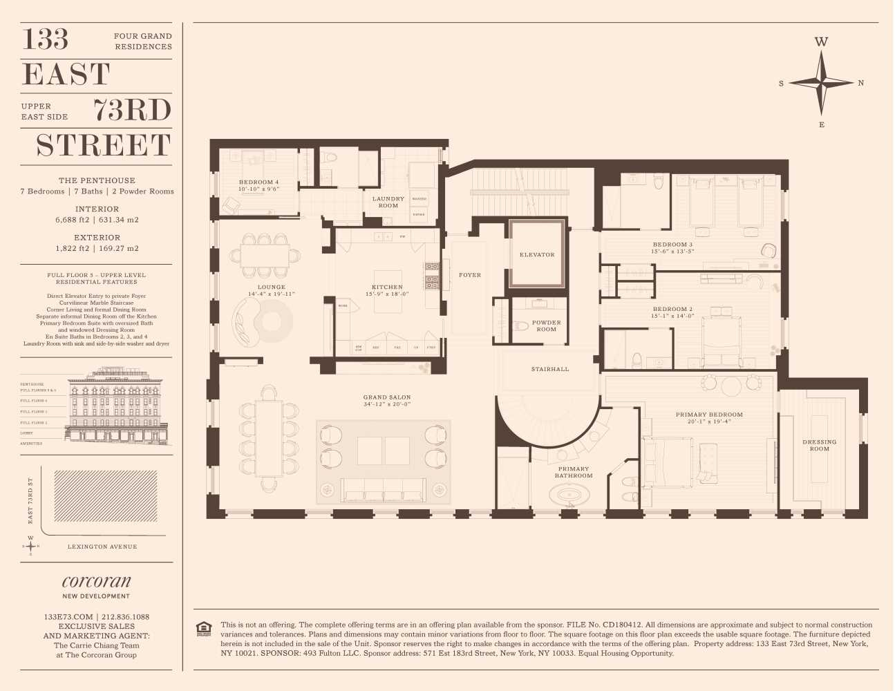 Floorplan for 133 East 73rd Street, PENTHOUSE