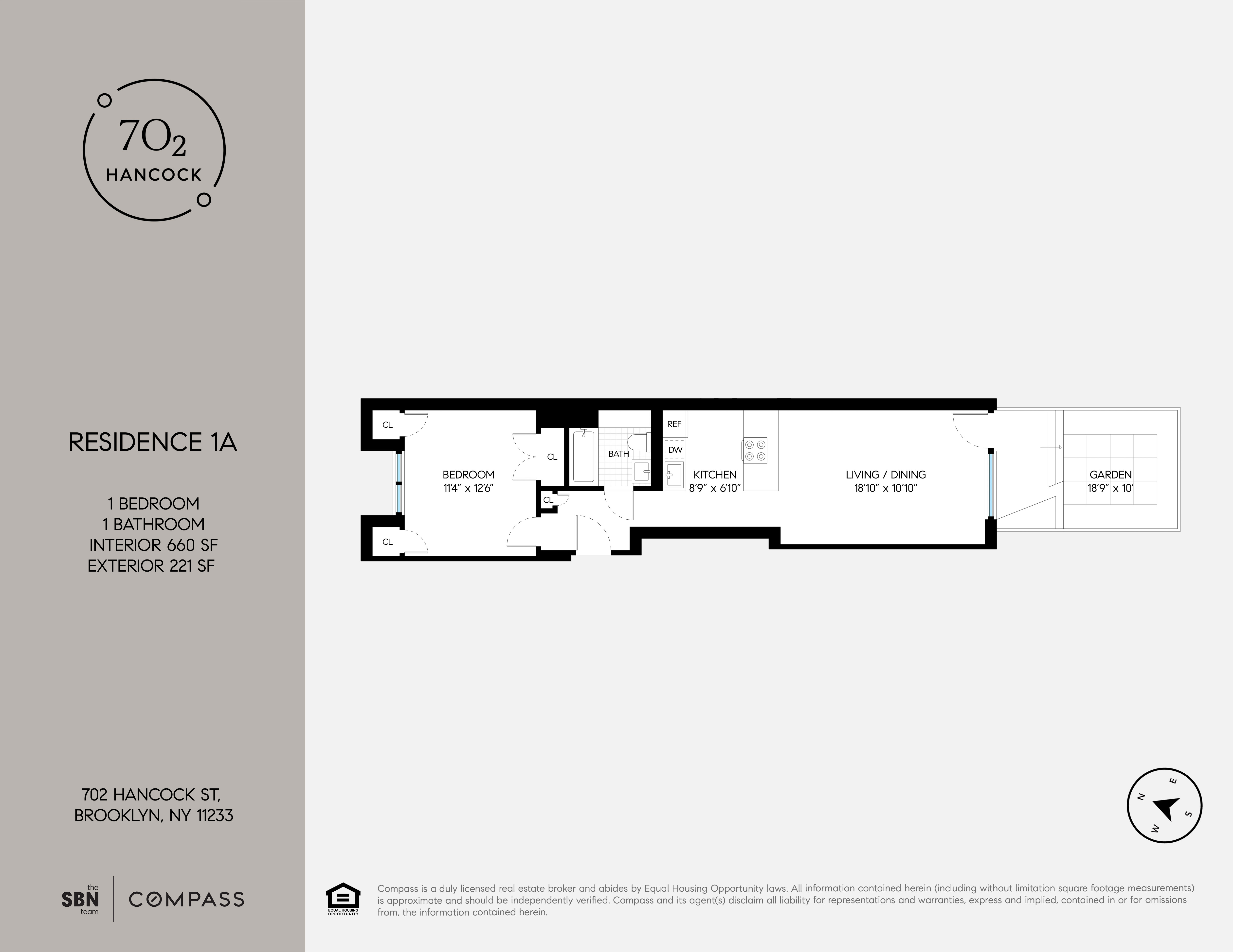 Floorplan for 702 Hancock Street, 1A