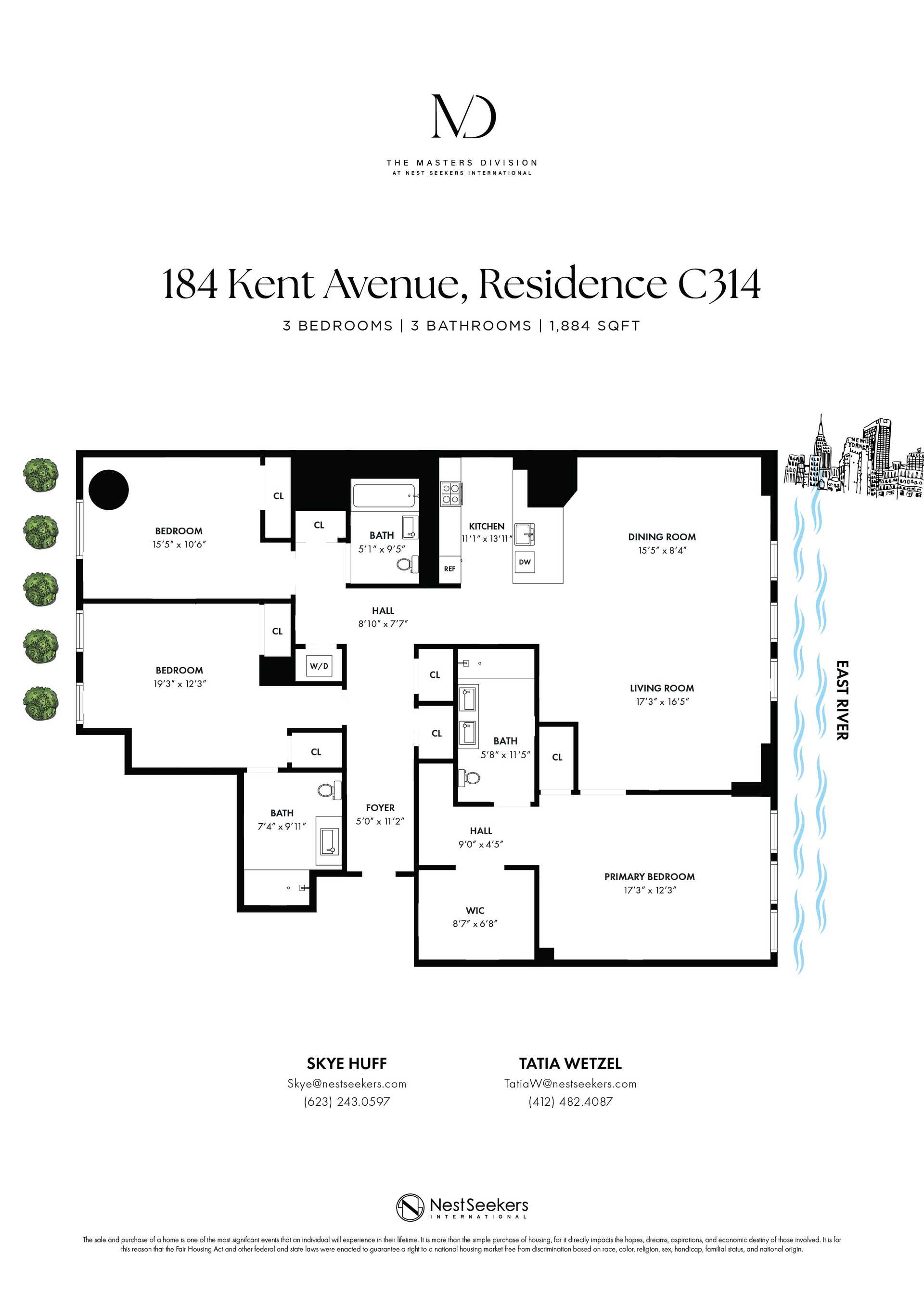 Floorplan for 184 Kent Avenue, C-314