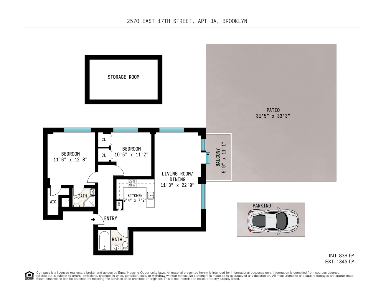 Floorplan for 2570 East 17th Street, 3A