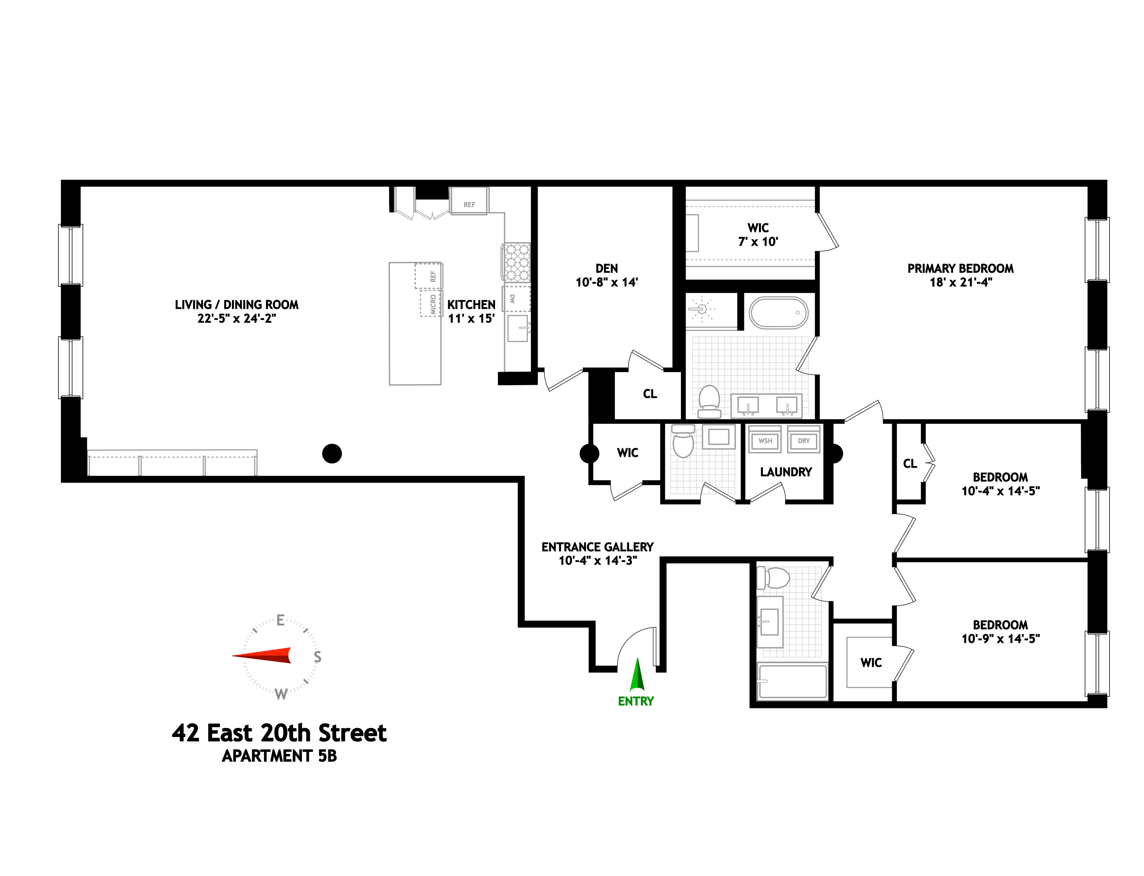 Floorplan for 42 East 20th Street, 5B