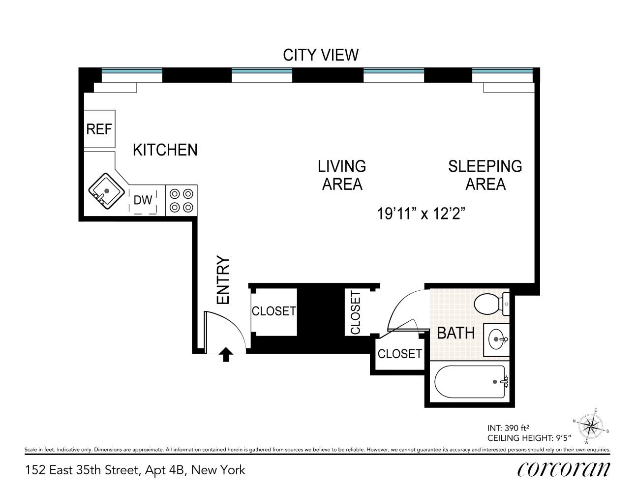 Floorplan for 152 East 35th Street, 4B