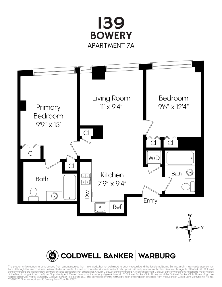 Floorplan for 139 Bowery, 7A