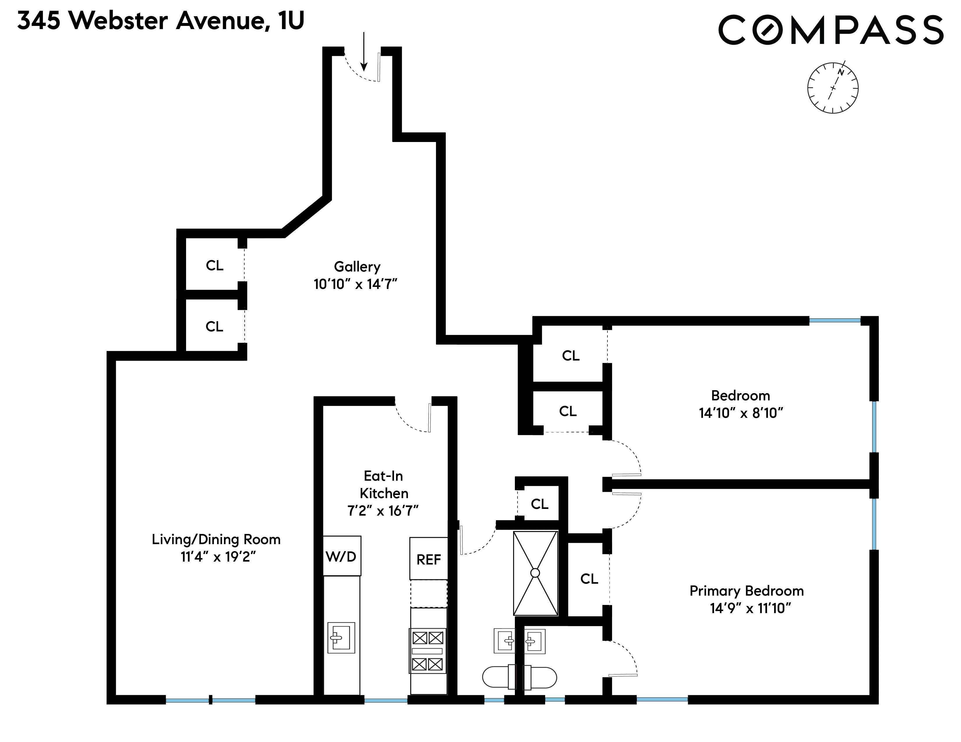 Floorplan for 345 Webster Avenue, 1U