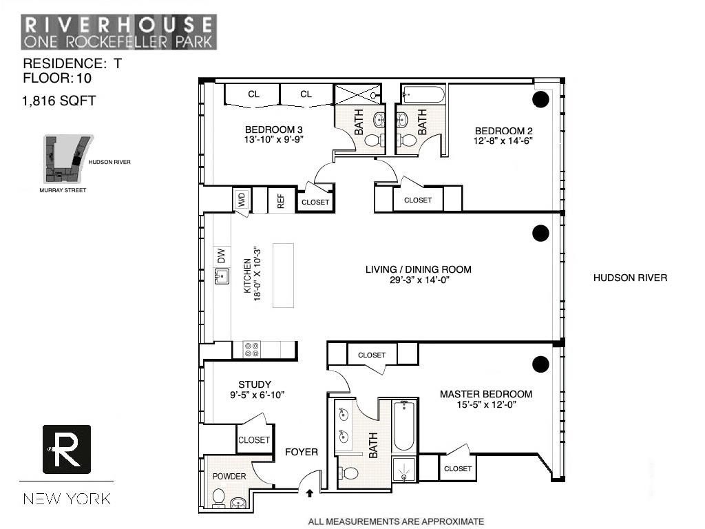 Floorplan for 2 River Terrace, 10-T