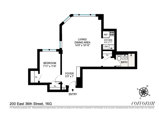 Floorplan for 200 East 36th Street, 16G