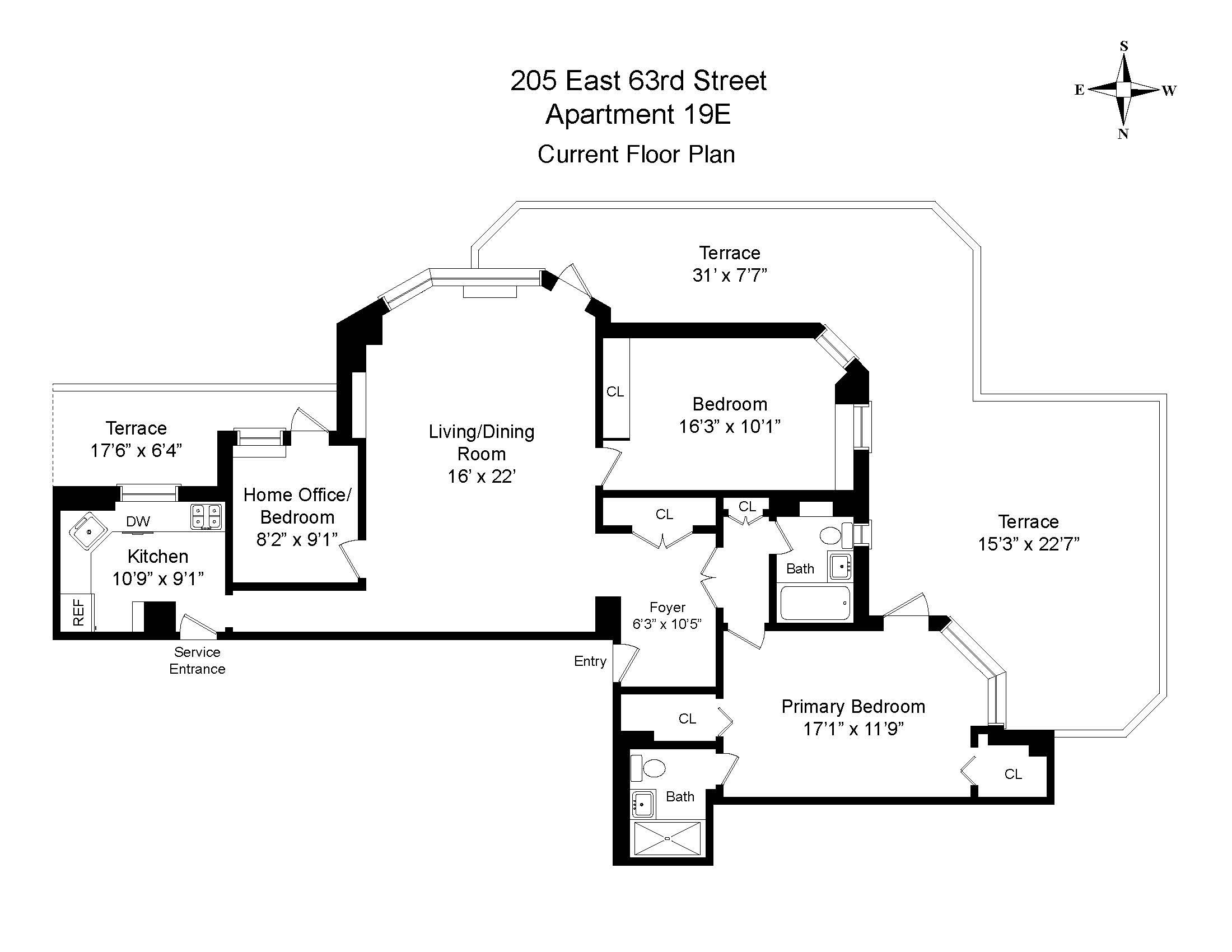 Floorplan for 205 East 63rd Street, 19E