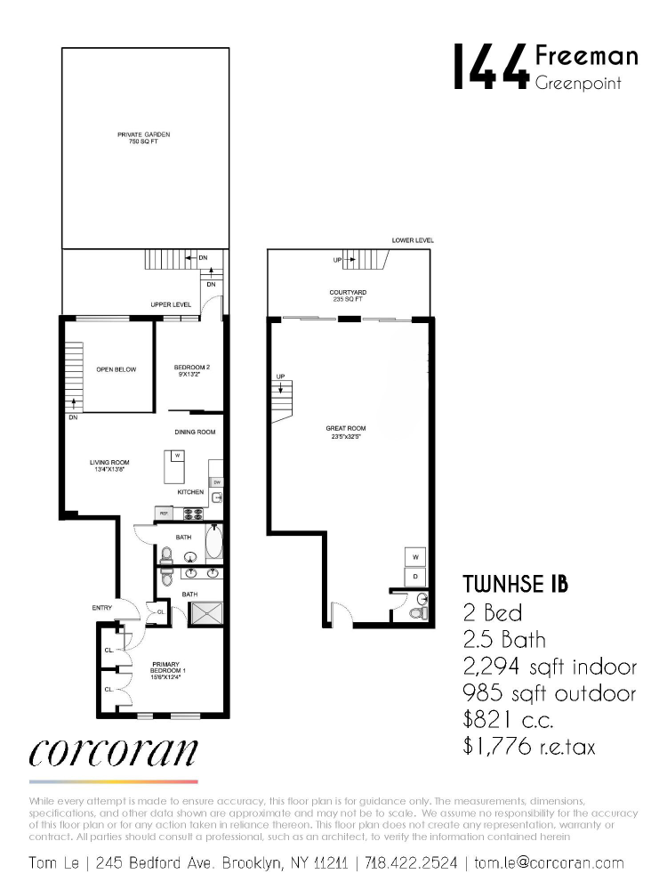 Floorplan for 144 Freeman Street, TH1B