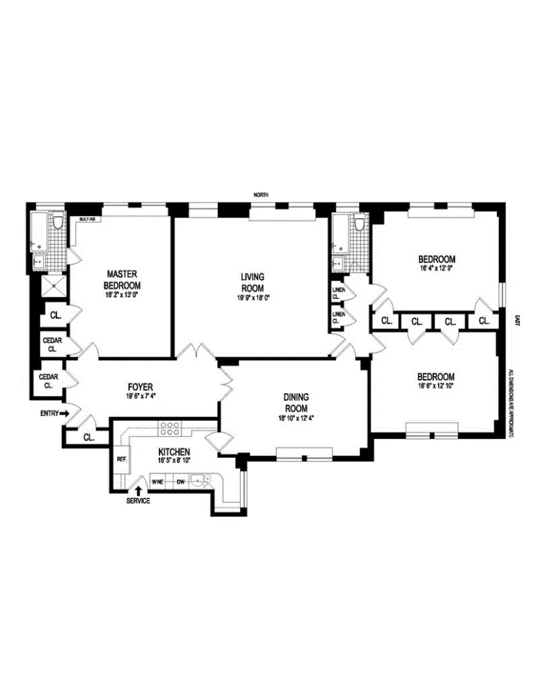 Floorplan for 310 West 72nd Street, 16A