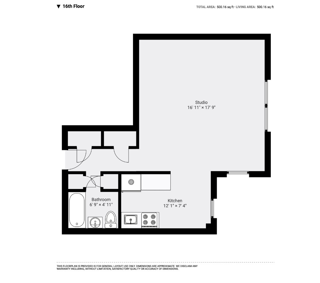 Floorplan for 90 La Salle Street, 16E