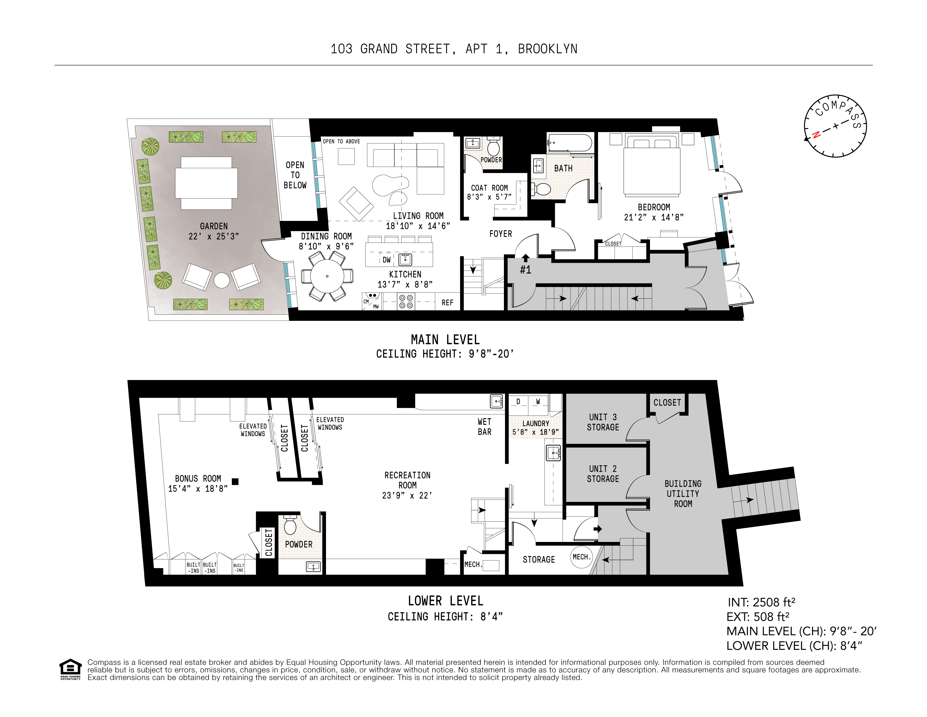 Floorplan for 103 Grand Street, 1 GARDEN