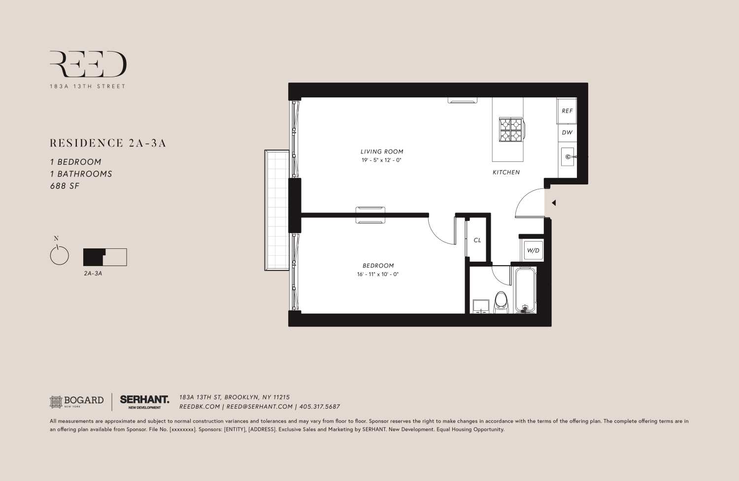 Floorplan for 183 13th Street, 2A