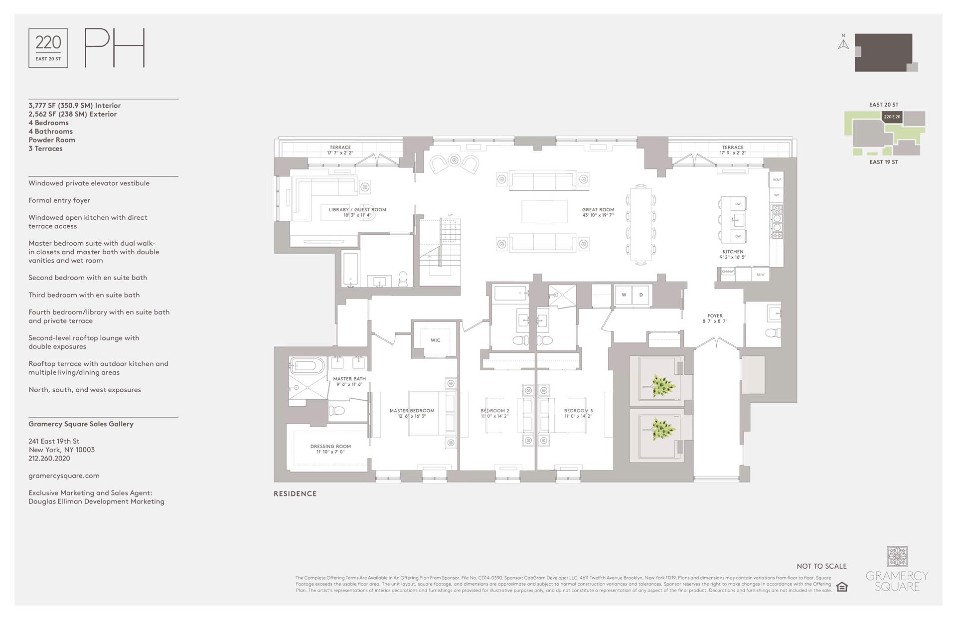 Floorplan for 220 East 20th Street, PH