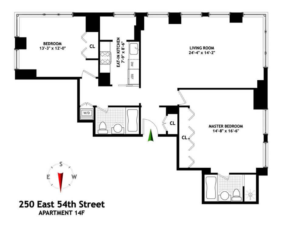 Floorplan for 250 East 54th Street, 14F