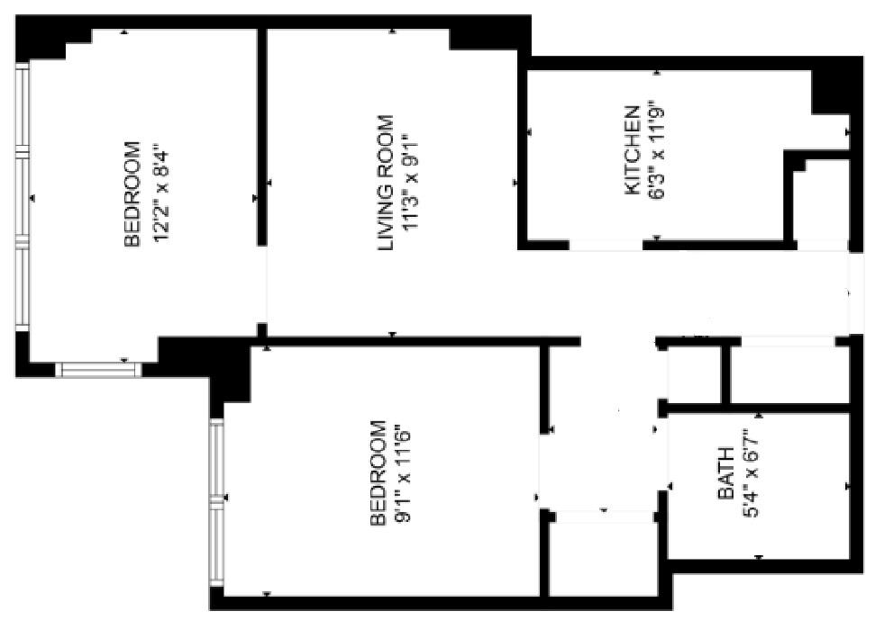 Floorplan for 245 East 35th Street, 10-F