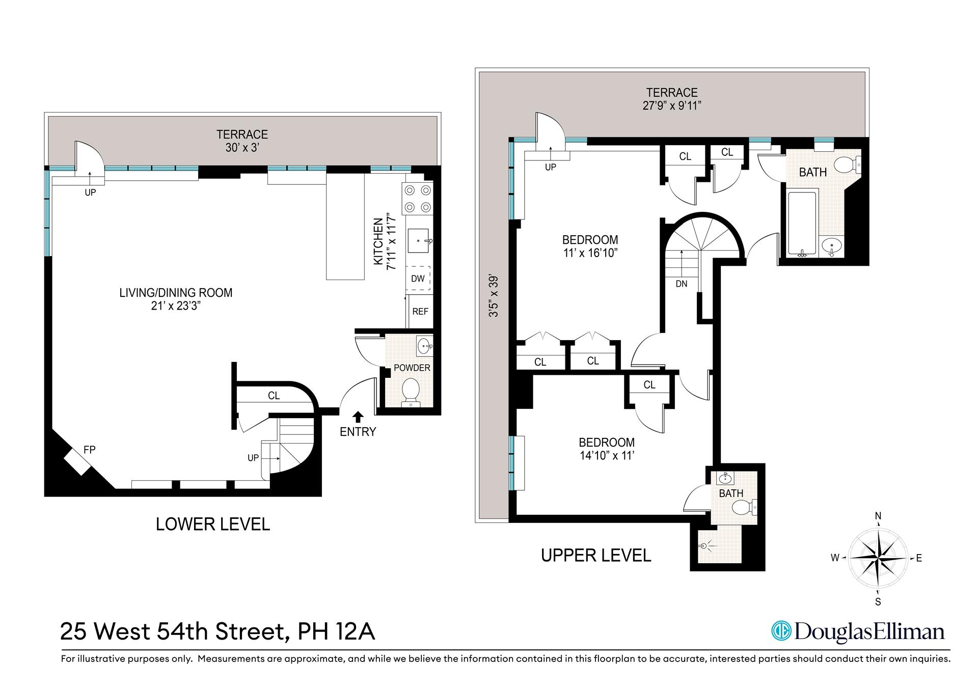 Floorplan for 25 West 54th Street, PH12A