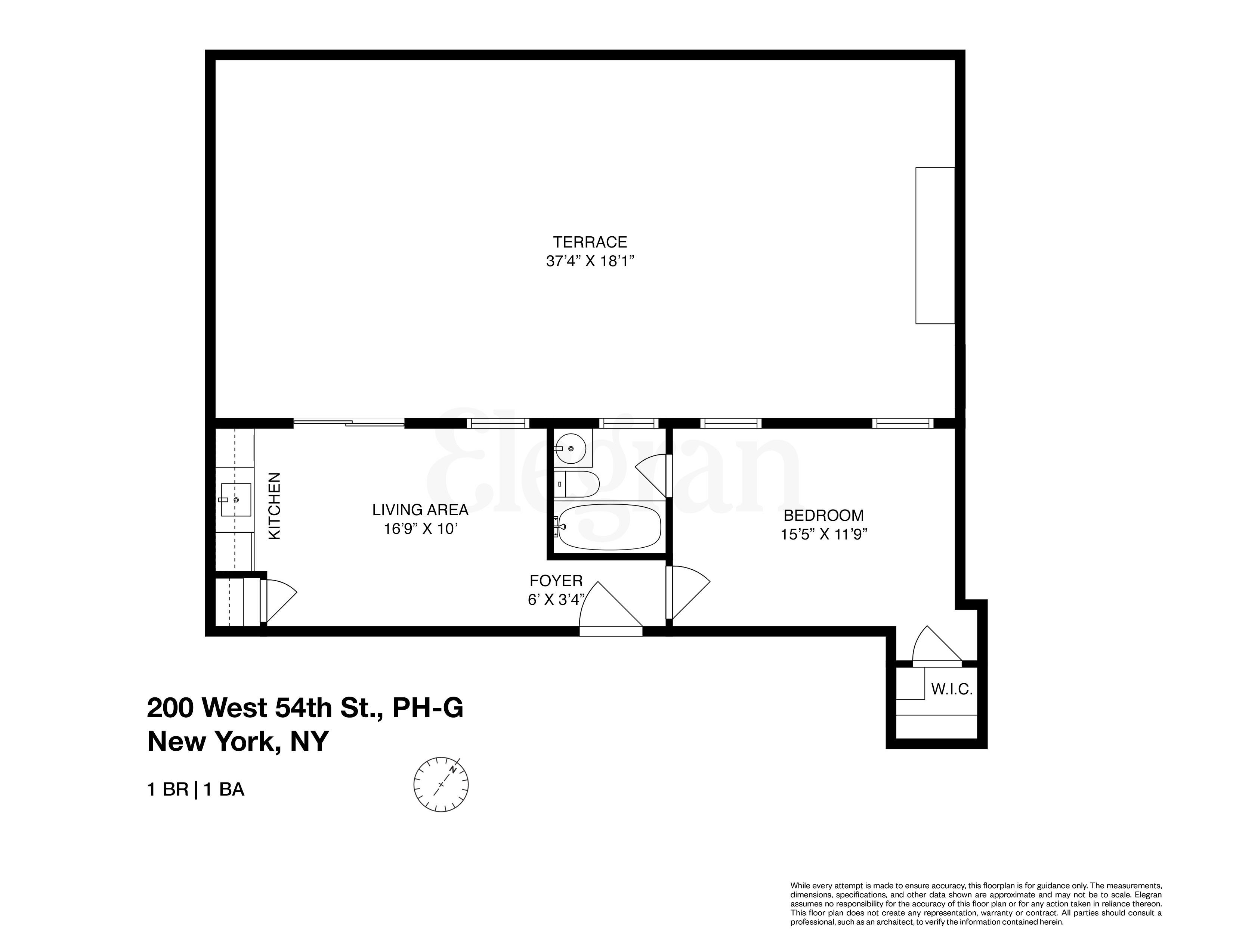 Floorplan for 200 West 54th Street, PH-G