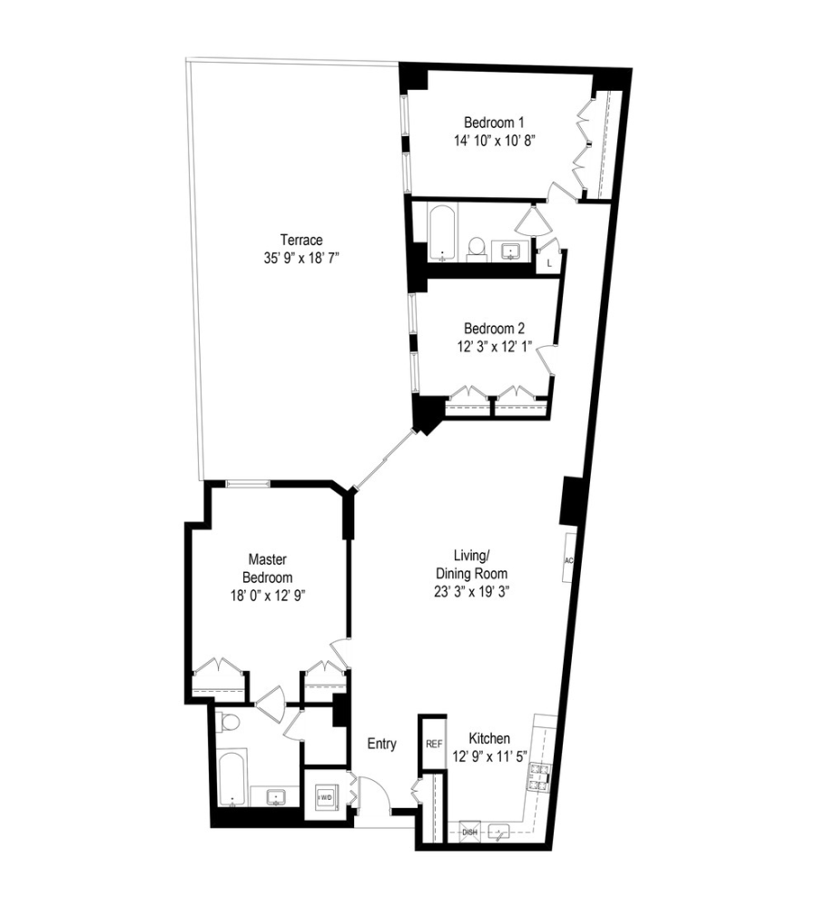 Floorplan for 333 Rector Place, 304