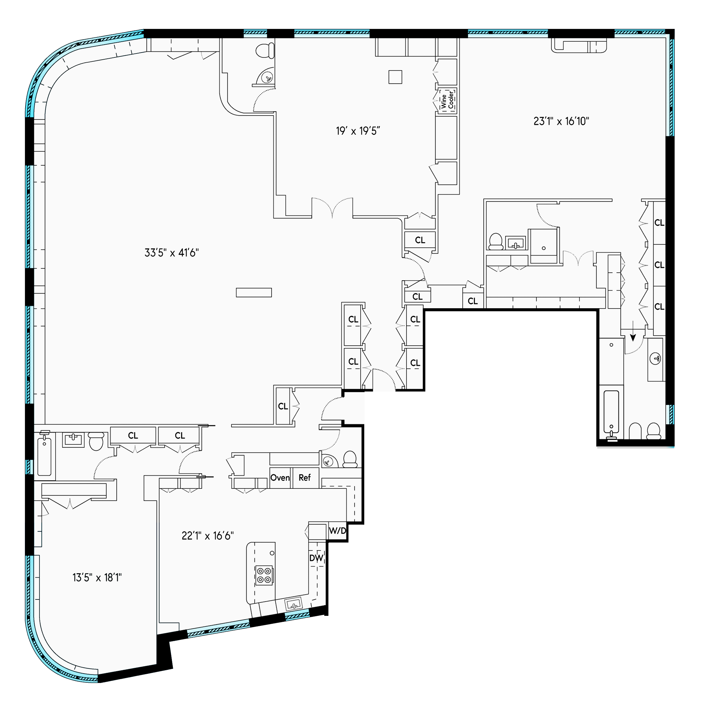 Floorplan for 200 Central Park, 30AB