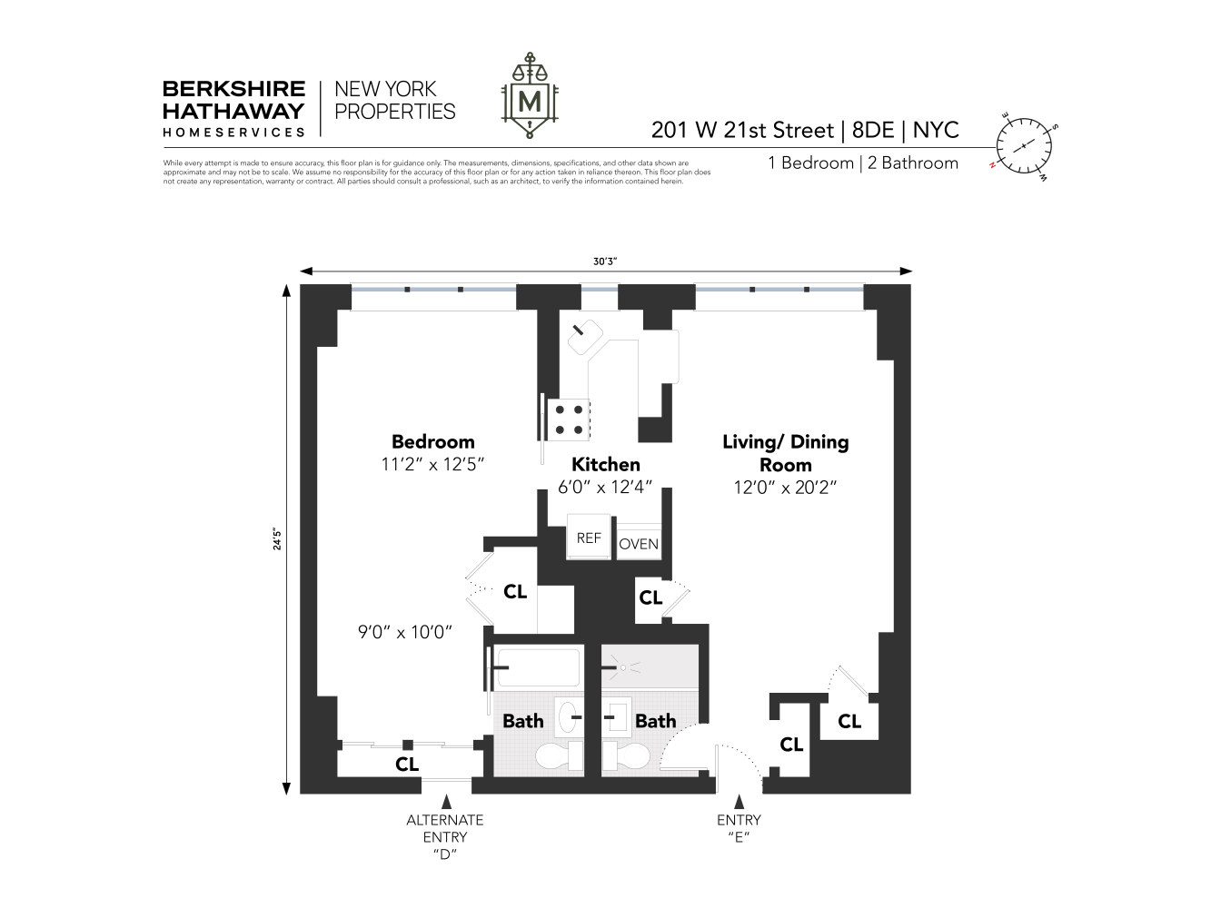 Floorplan for 201 West 21st Street, 8DE