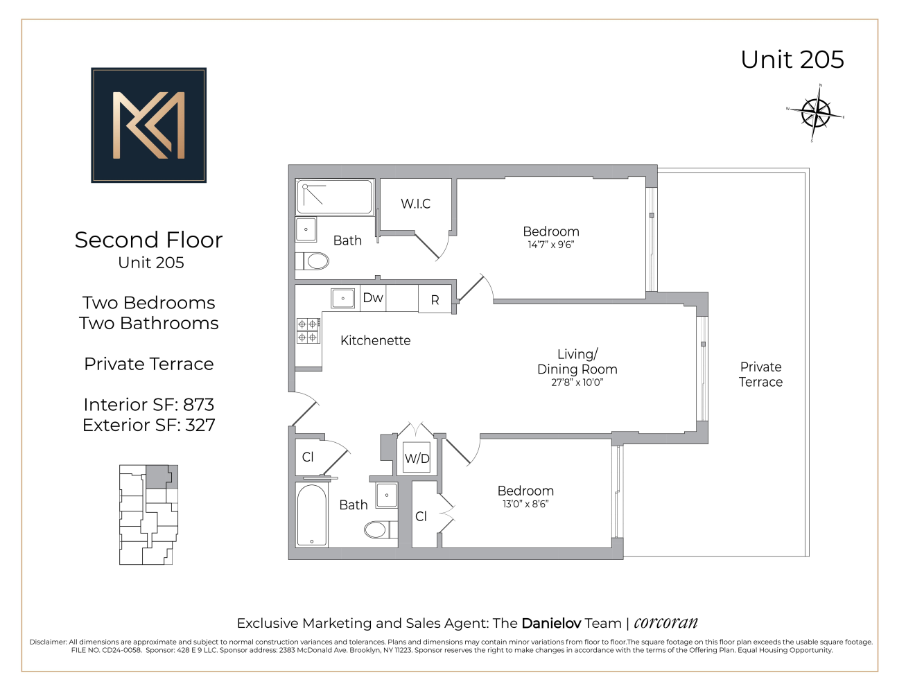 Floorplan for 428 East 9th Street, 205