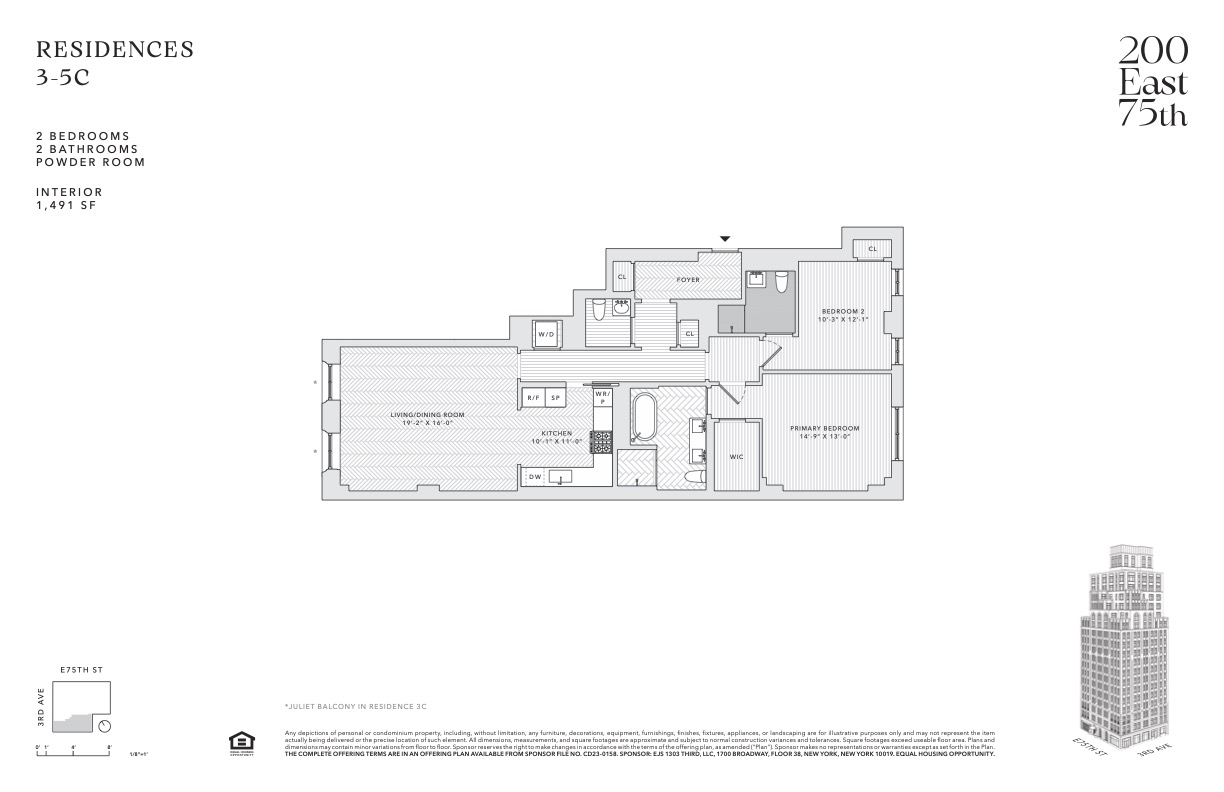 Floorplan for 200 East 75th Street, 5C