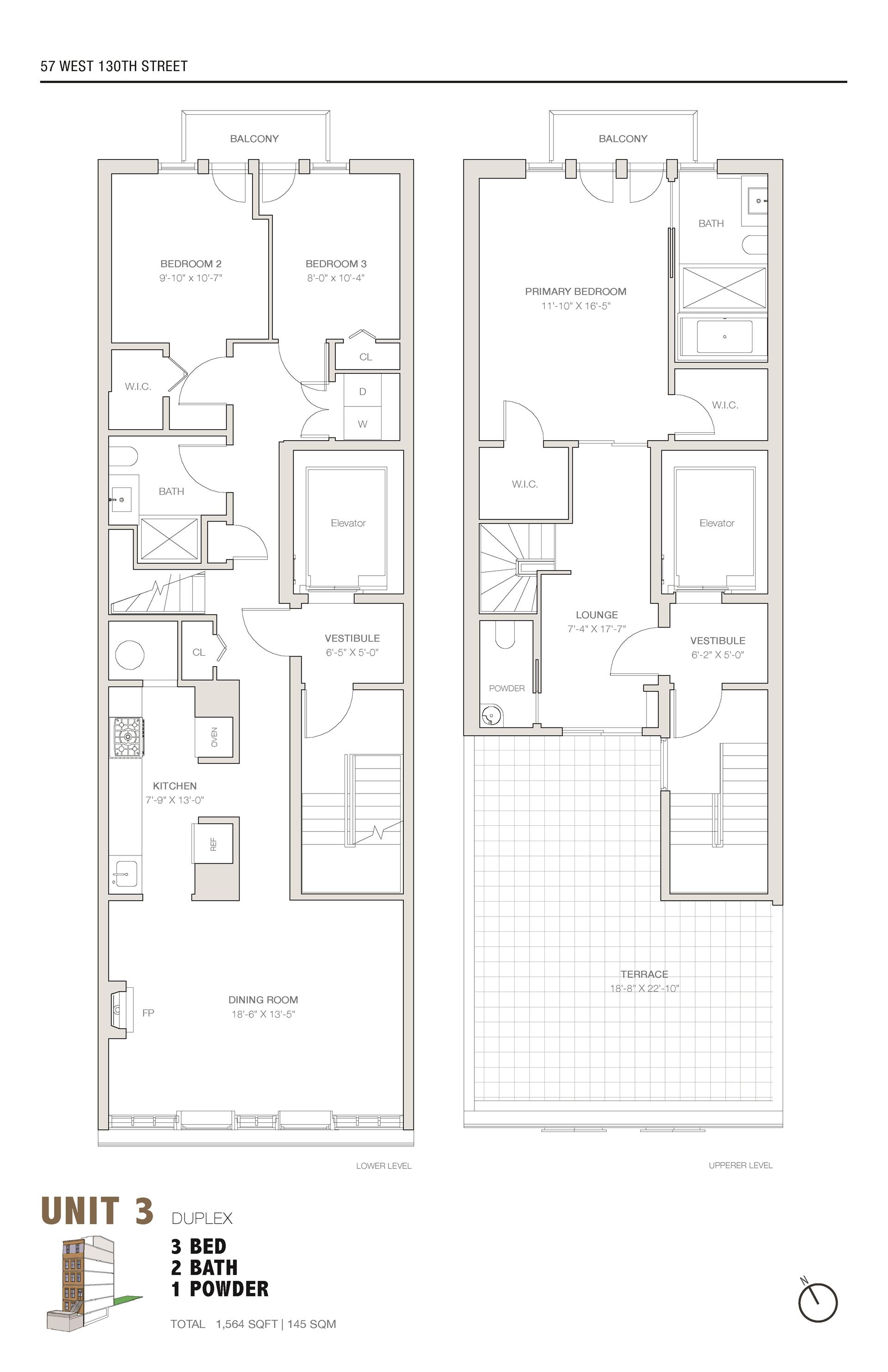 Floorplan for 57 West 130th Street, PENTHOUSE