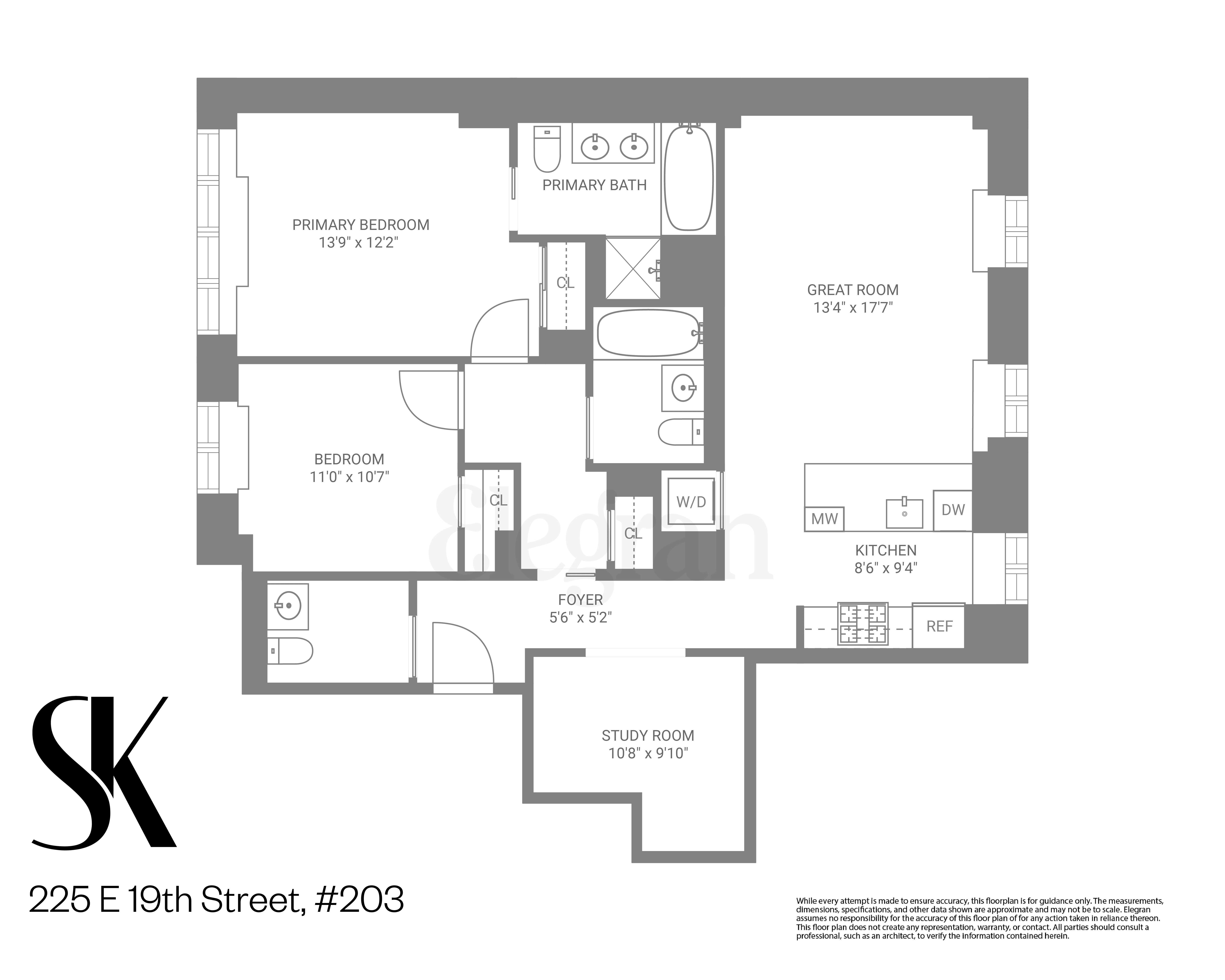 Floorplan for 225 East 19th Street, 203