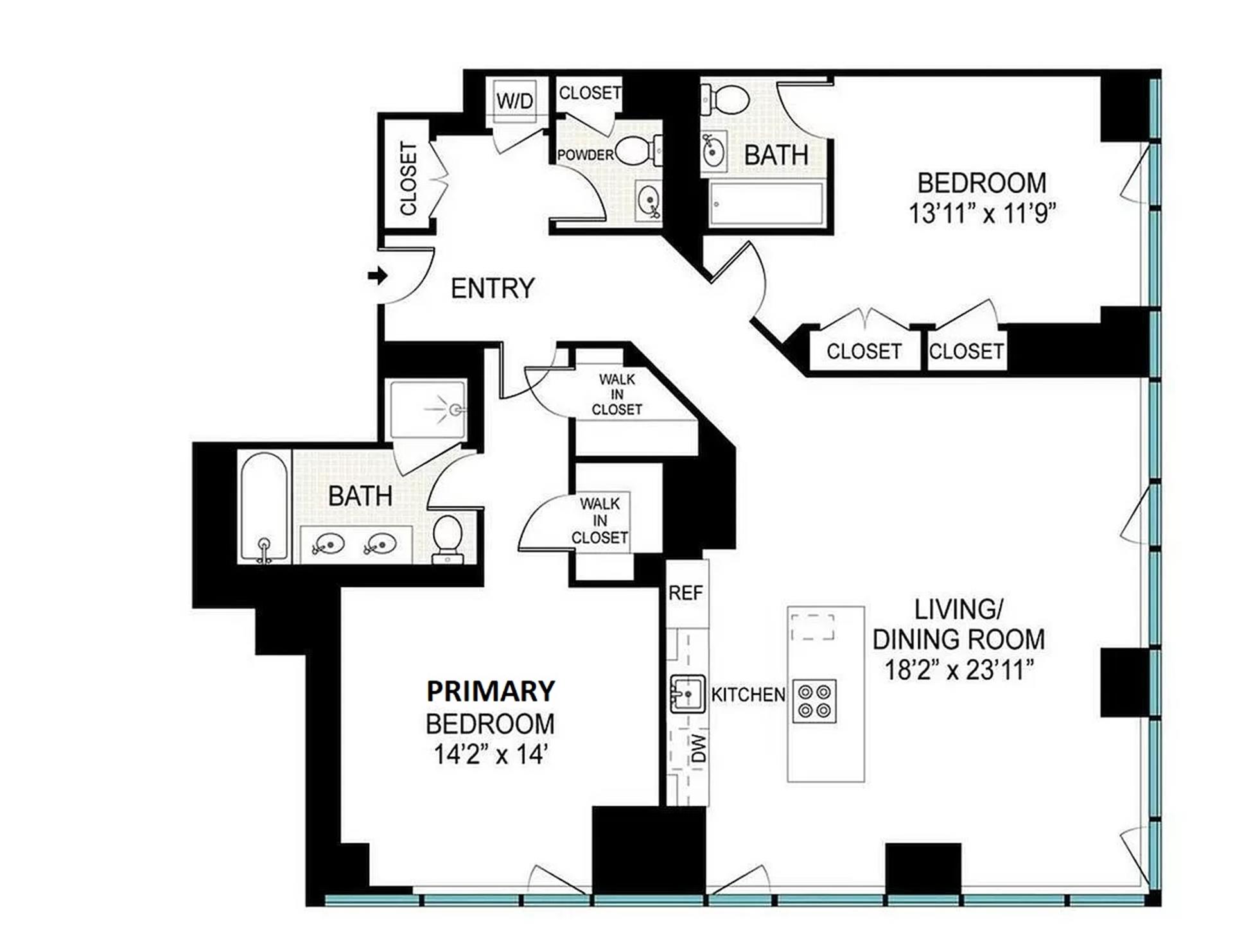 Floorplan for 247 West 46th Street, 703