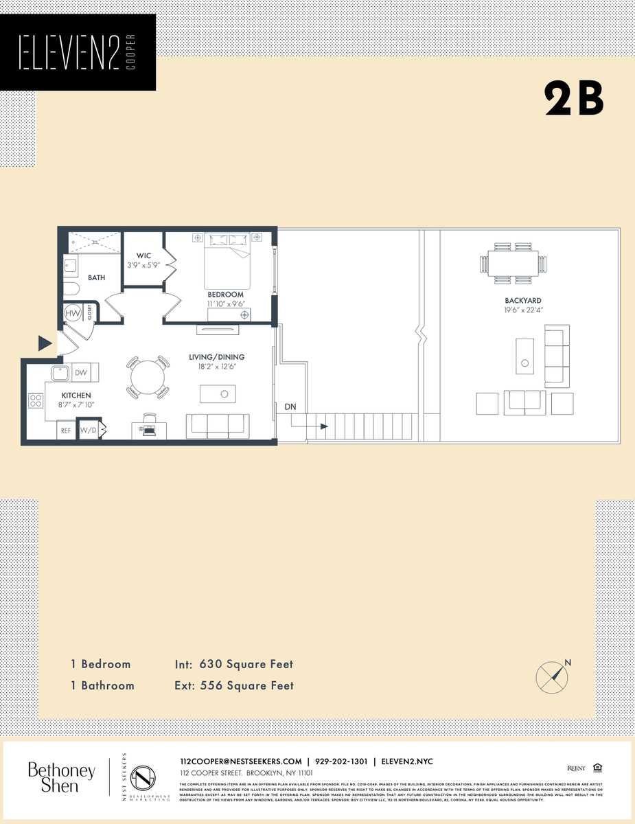 Floorplan for 112 Cooper Street, 2-B