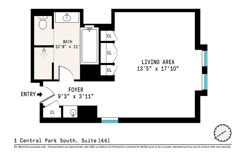 Floorplan for 1 Central Park, 1441