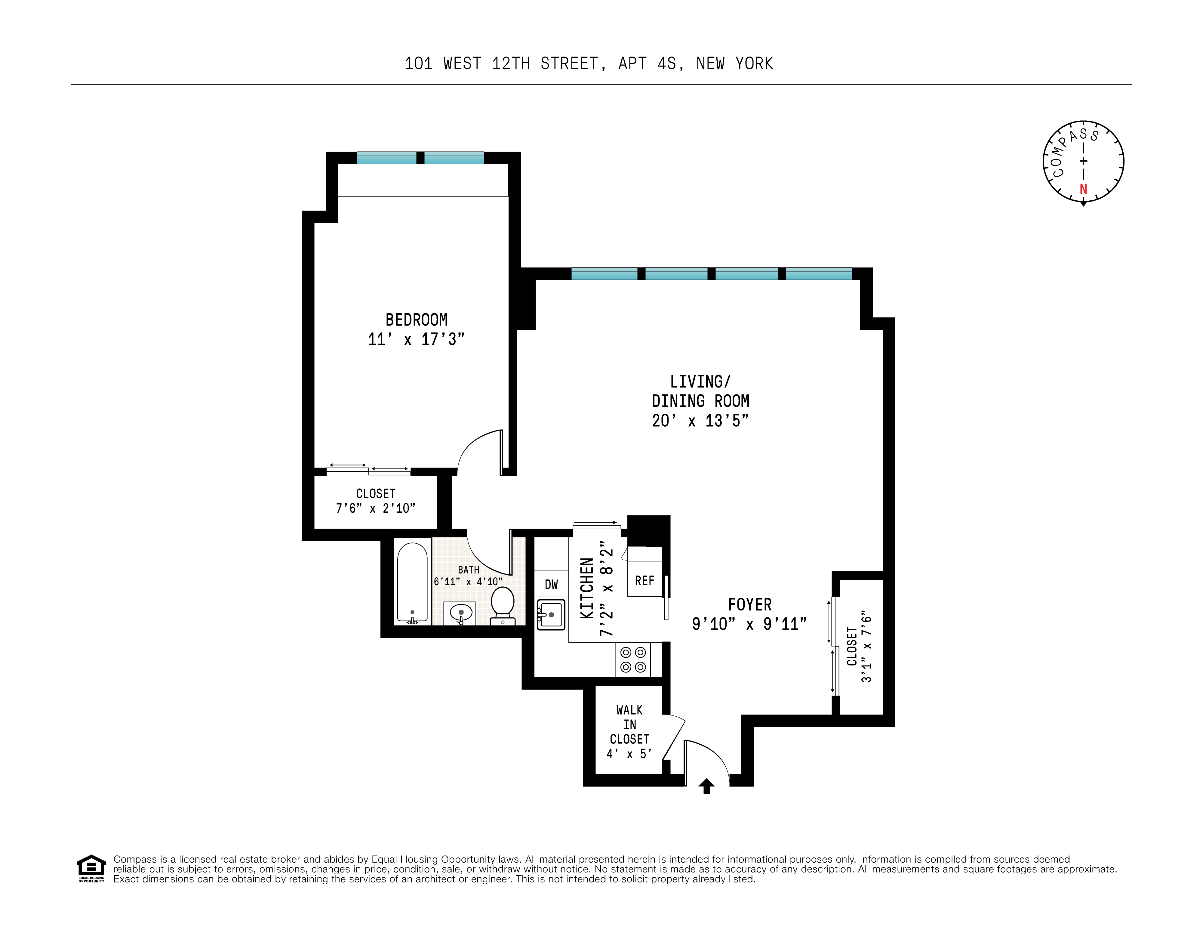 Floorplan for 101 West 12th Street, 4S