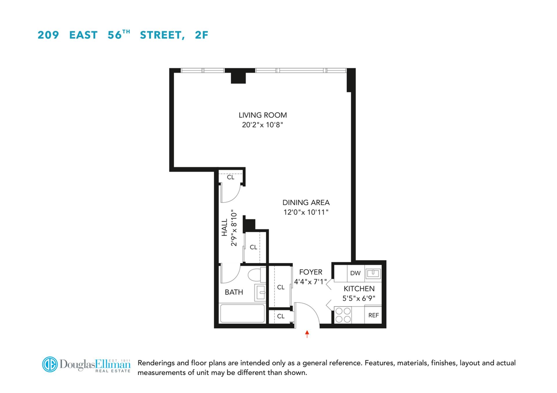 Floorplan for 209 East 56th Street, 2F