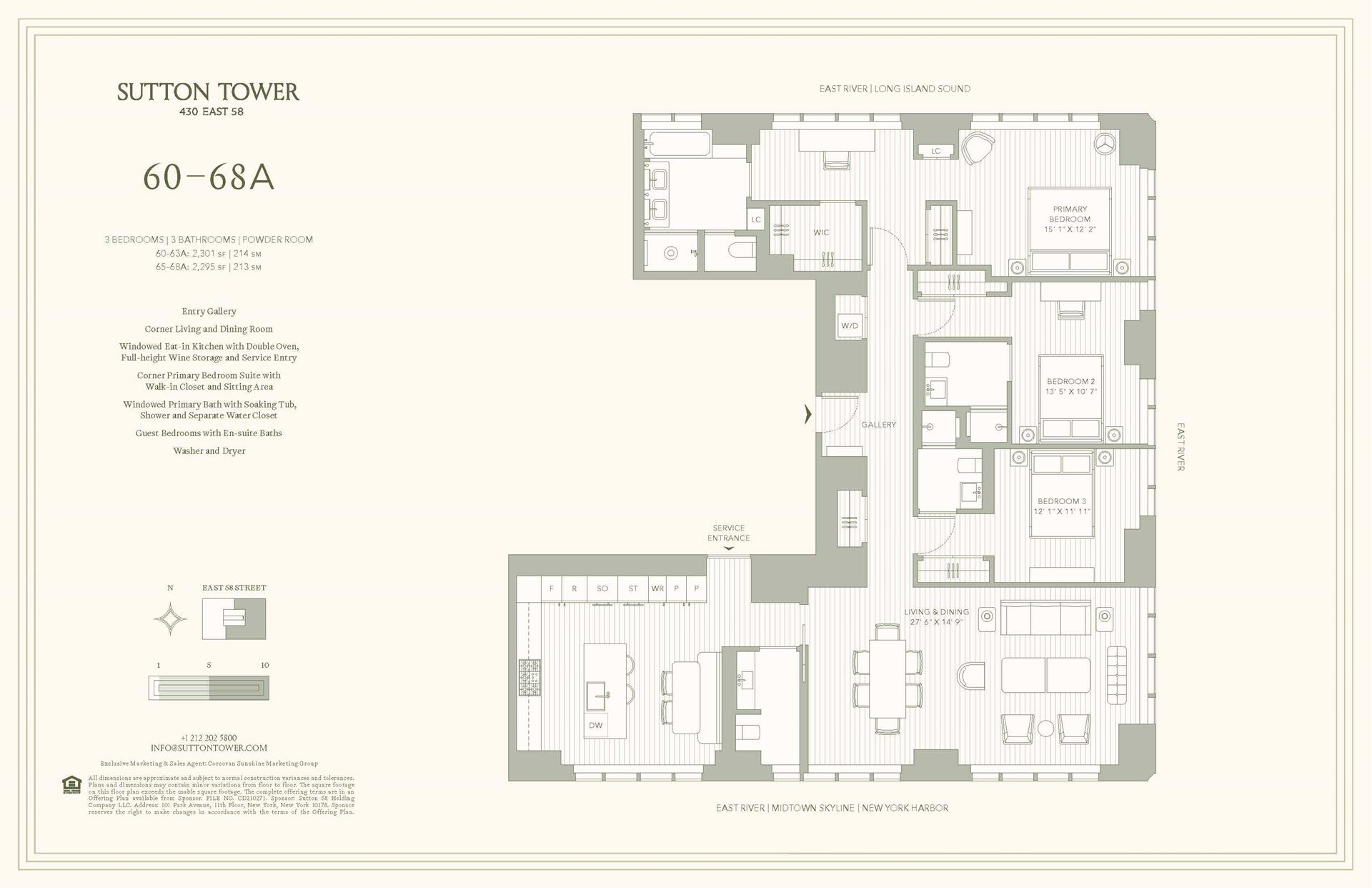 Floorplan for 430 East 58th Street, 63A